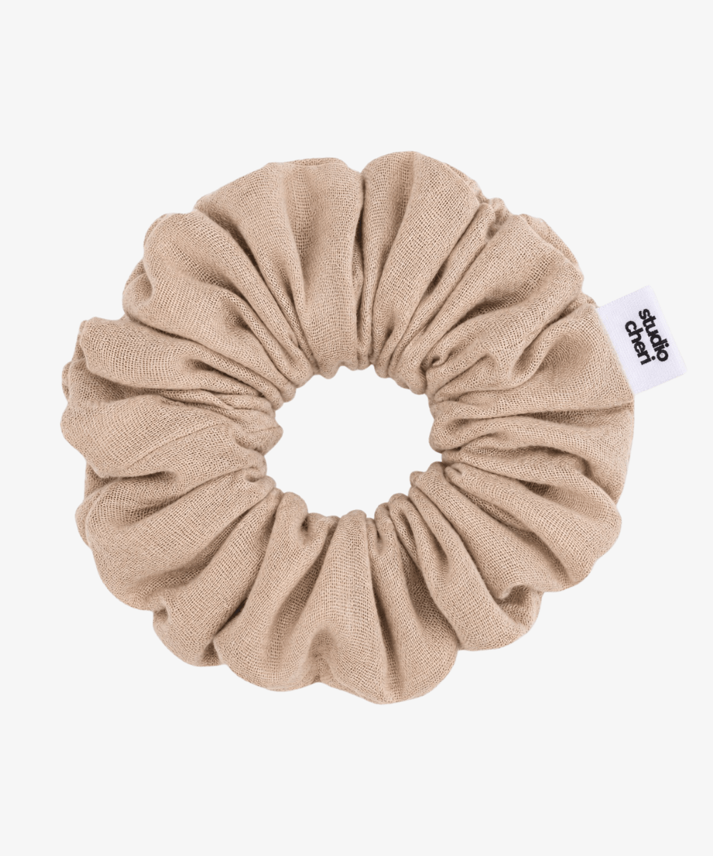 Ella - Musselin Scrunchie - Beige - Beige - Studio Chéri