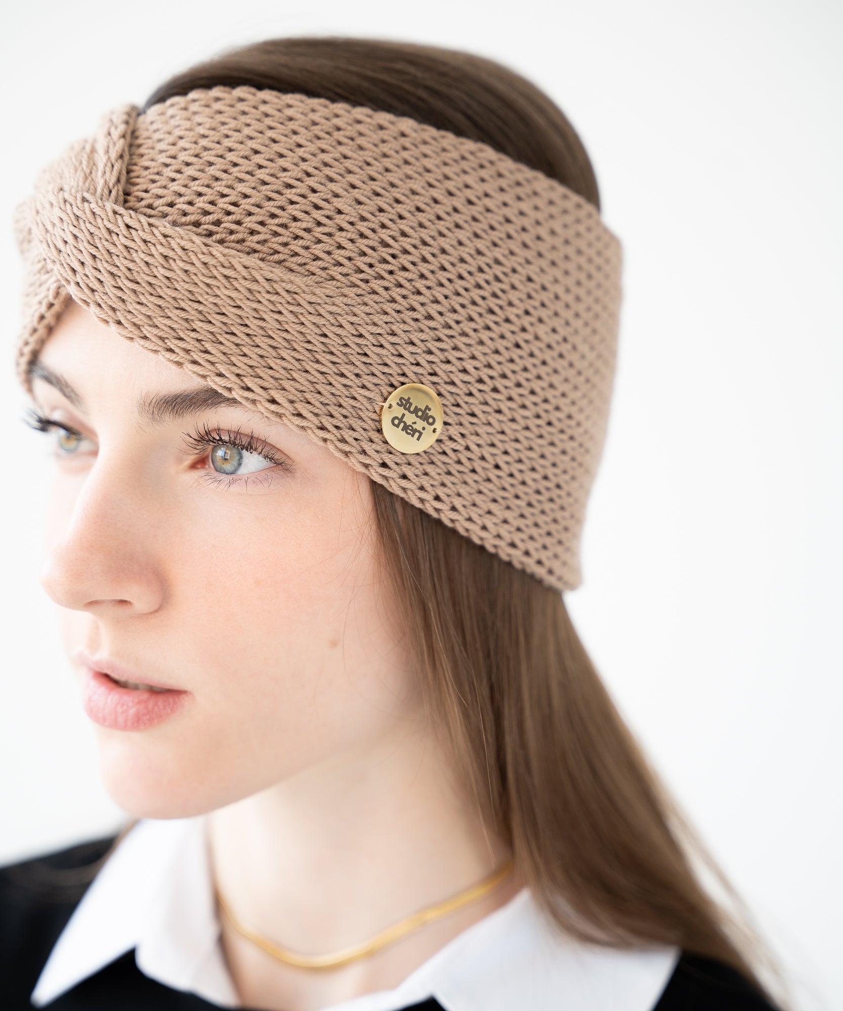 EMMA - Stirnband aus Merinowolle | Beige - Beige - Studio Chéri