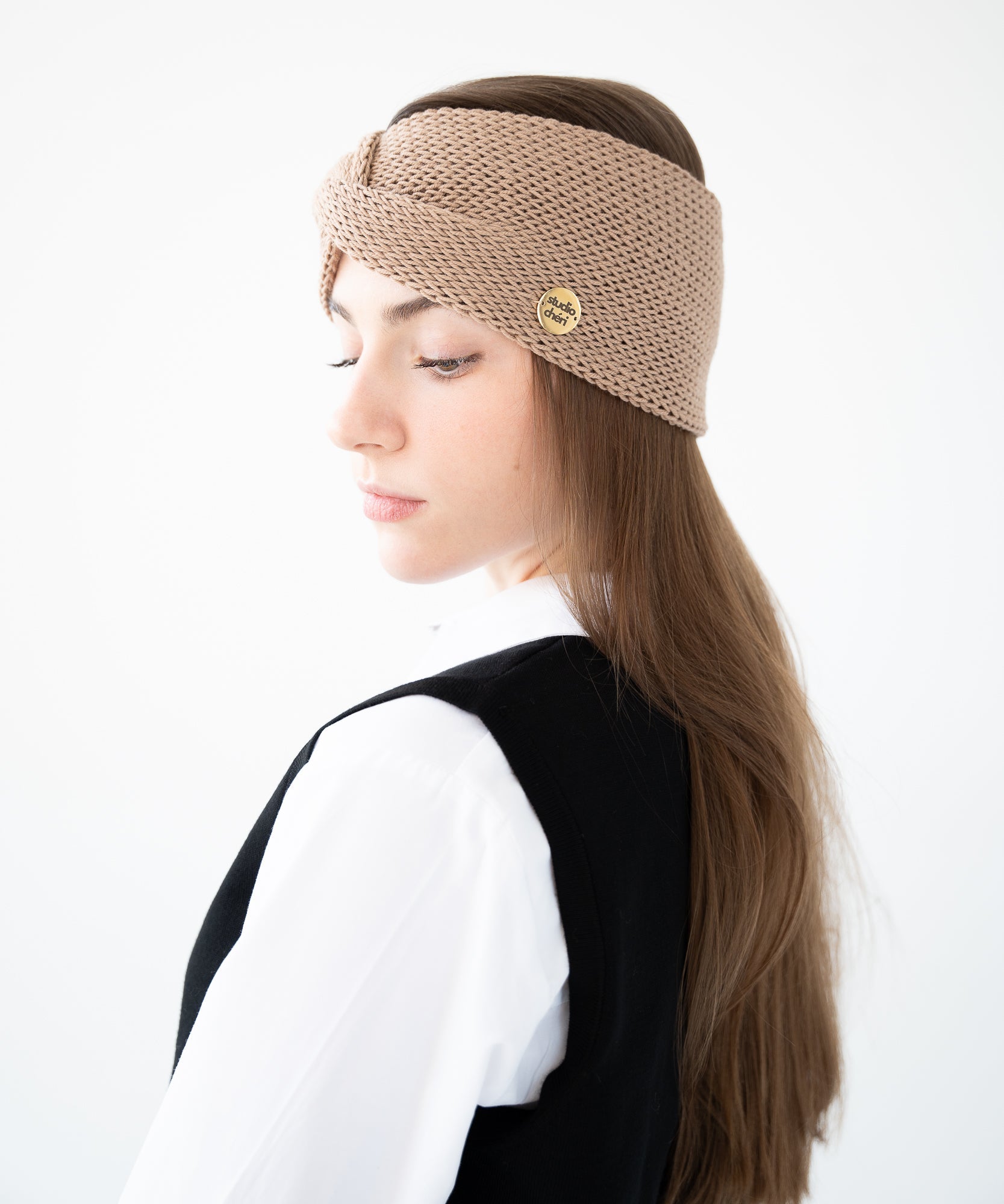 EMMA - Stirnband aus Merinowolle | Beige - Beige - Studio Chéri