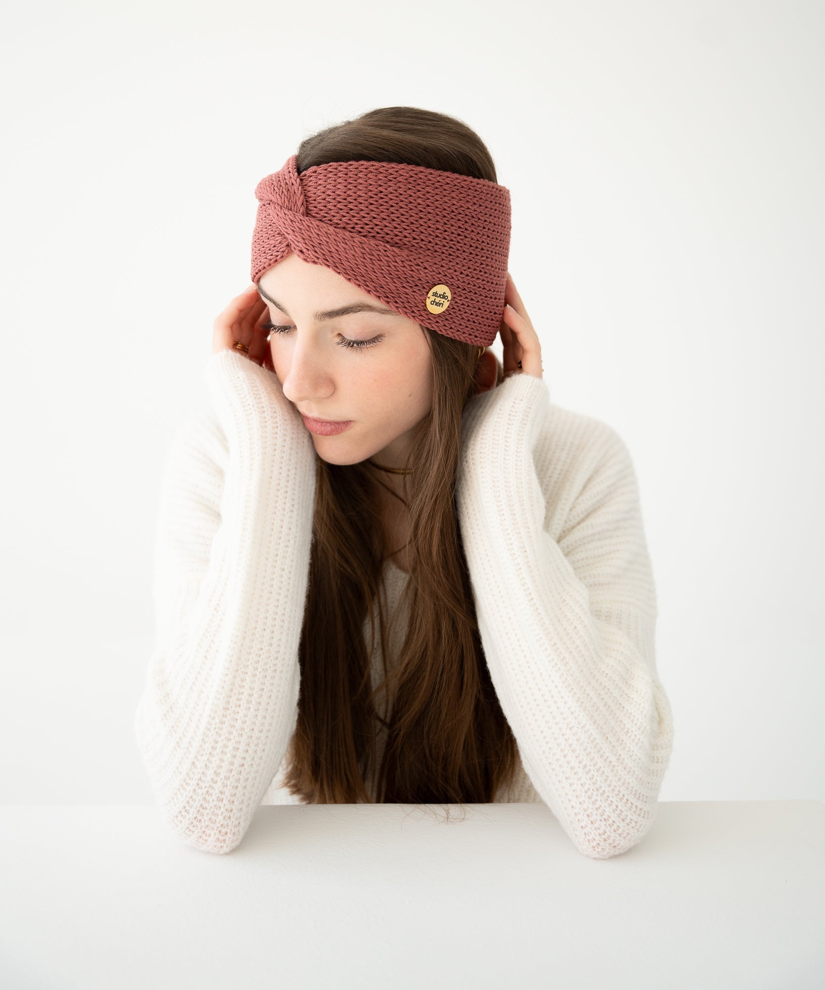 EMMA - Stirnband aus Merinowolle | Berry - Rot - Studio Chéri