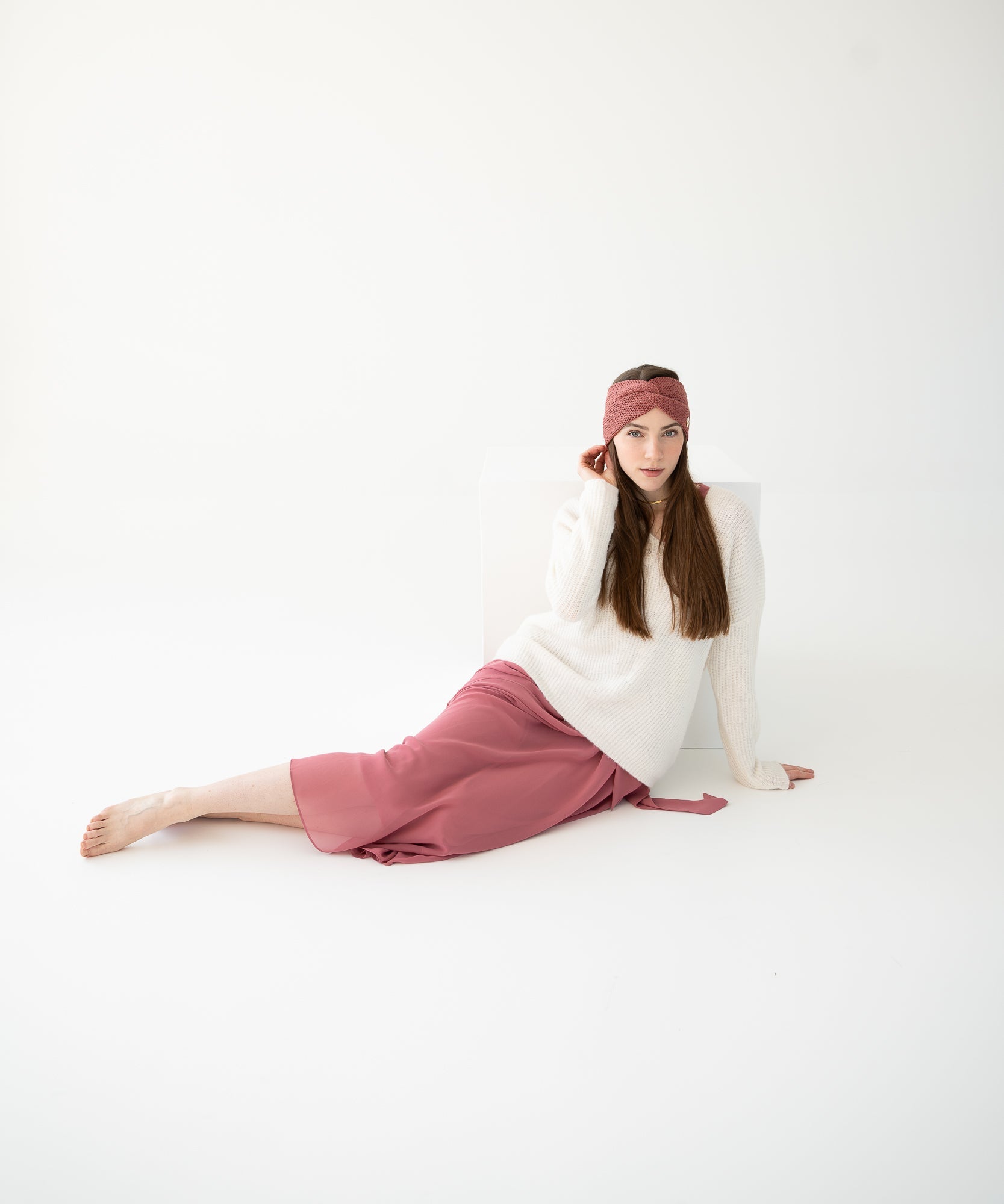 EMMA - Stirnband aus Merinowolle | Berry - Rot - Studio Chéri