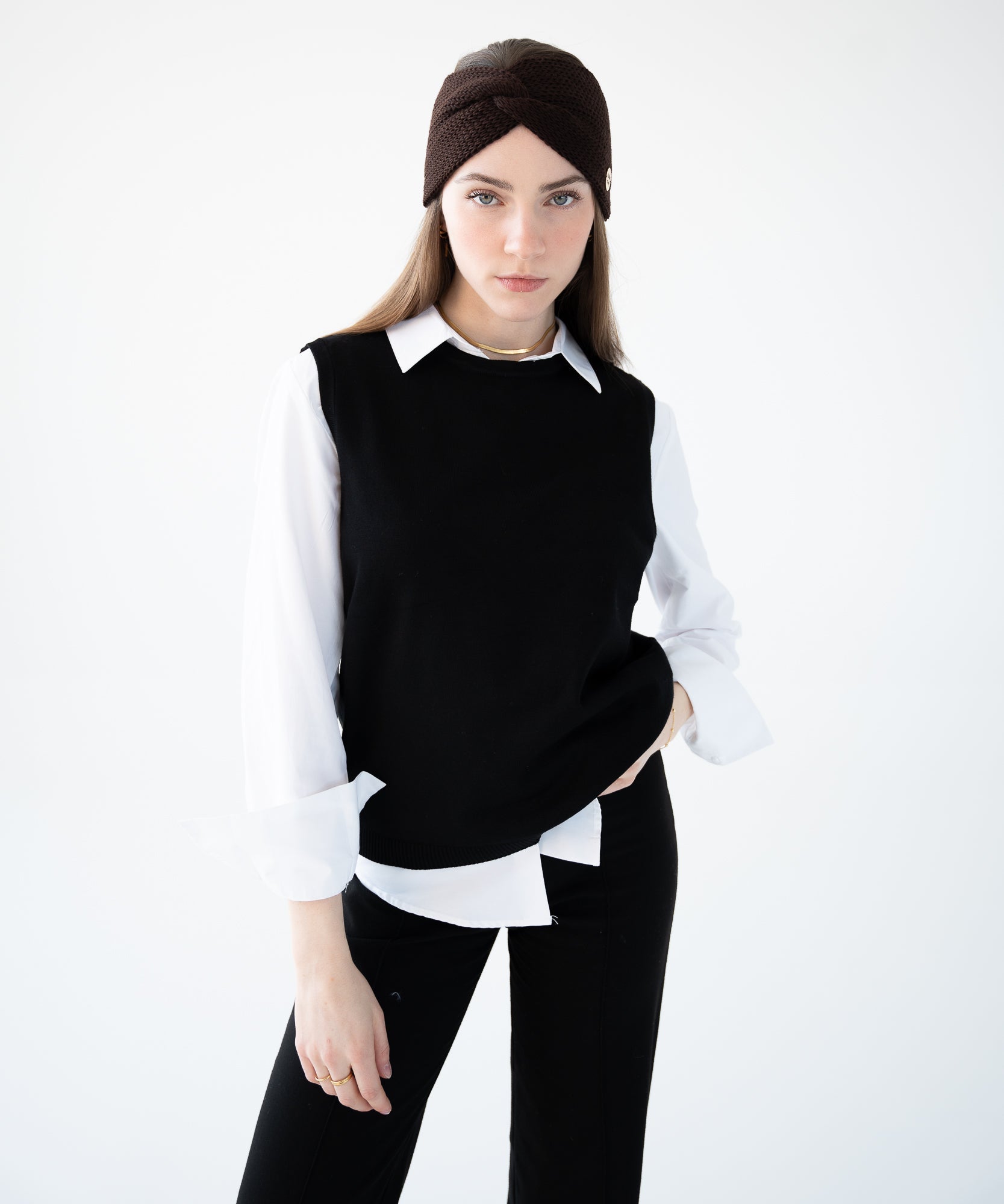 EMMA - Stirnband aus Merinowolle | Brown - Braun - Studio Chéri