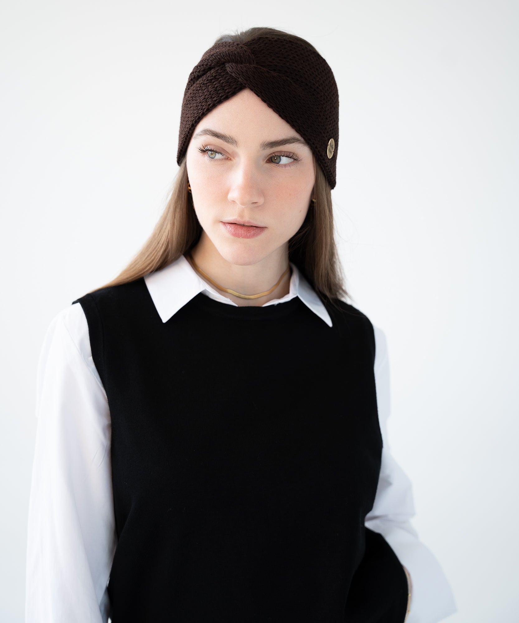 EMMA - Stirnband aus Merinowolle | Brown - Braun - Studio Chéri