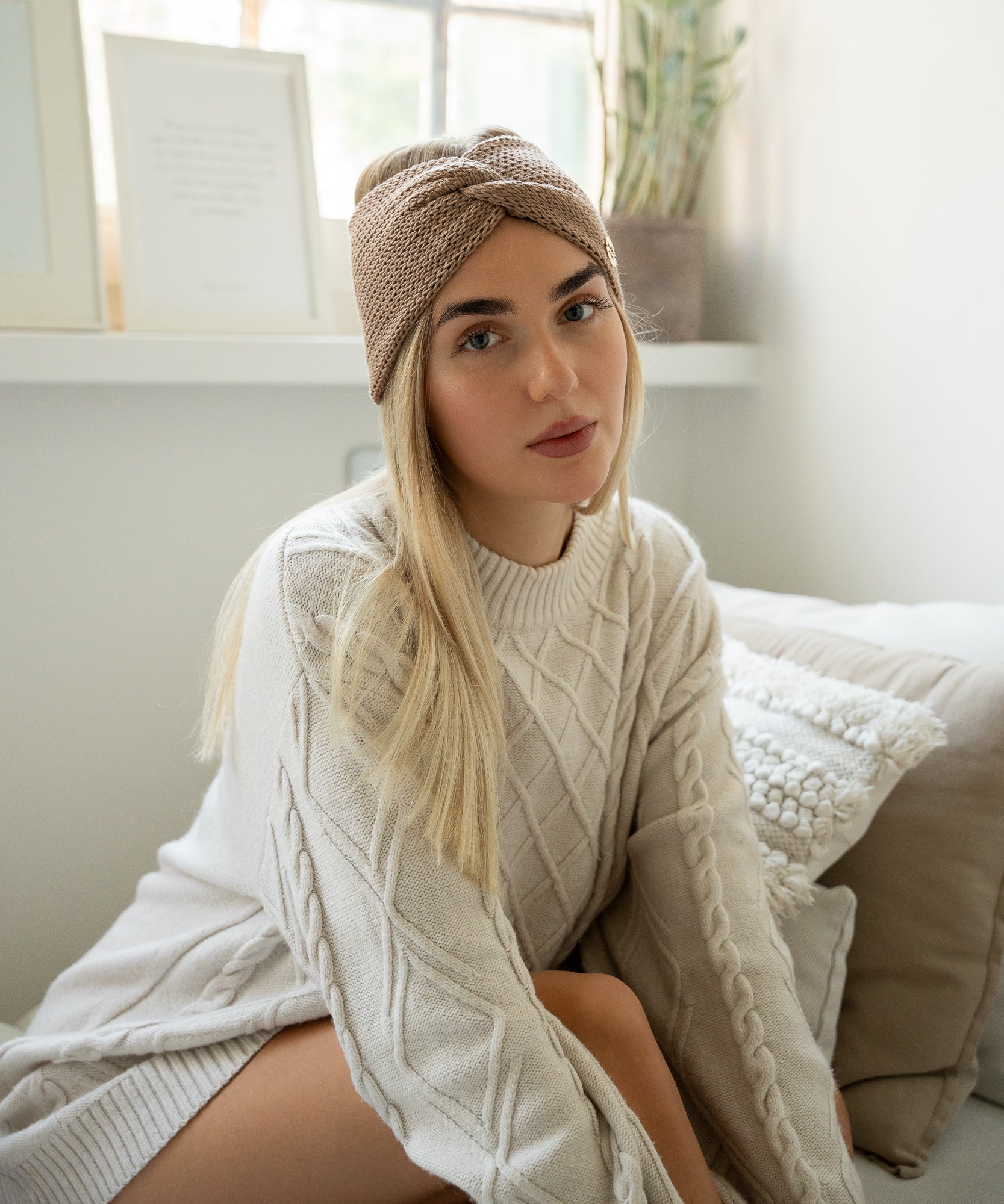 EMMA - Stirnband aus Merinowolle | Camel - Beige - Studio Chéri