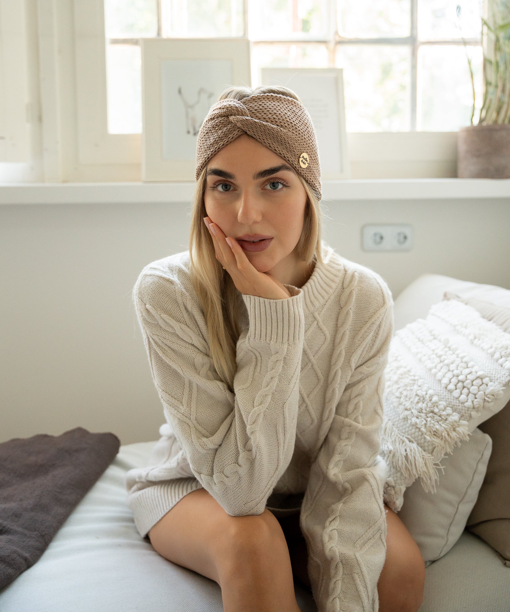 EMMA - Stirnband aus Merinowolle | Camel - Beige - Studio Chéri