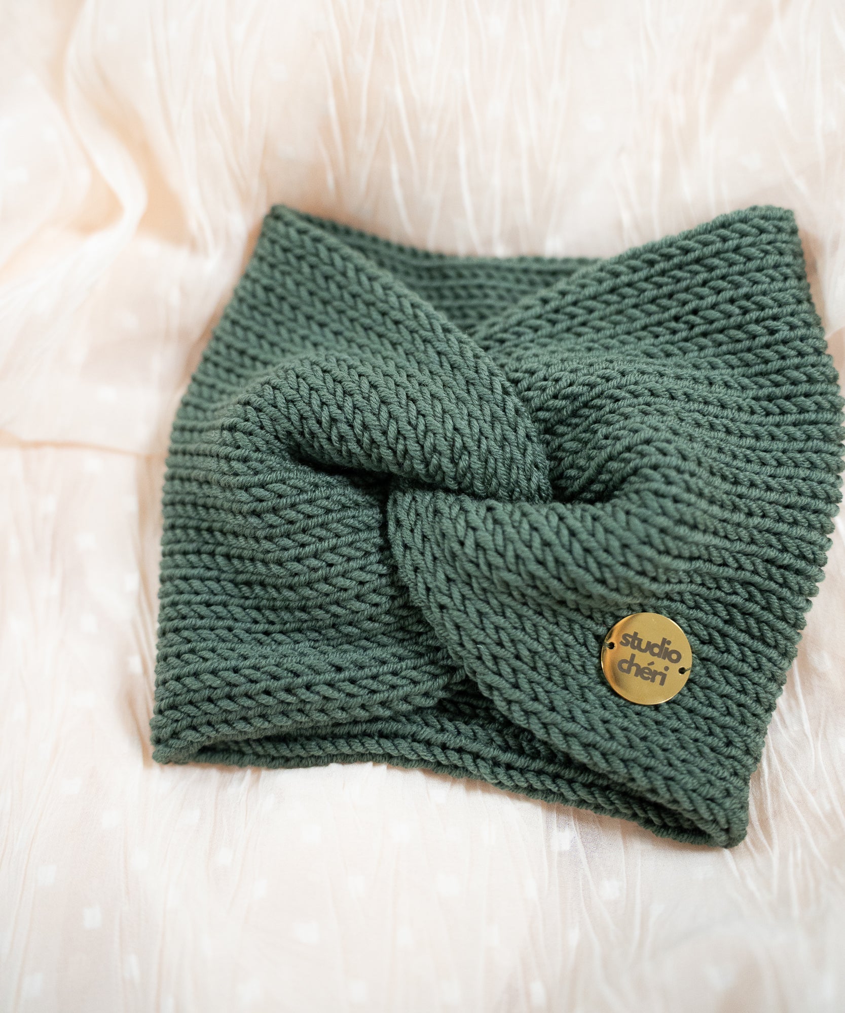 EMMA - Stirnband aus Merinowolle | Fir - Grün - Studio Chéri
