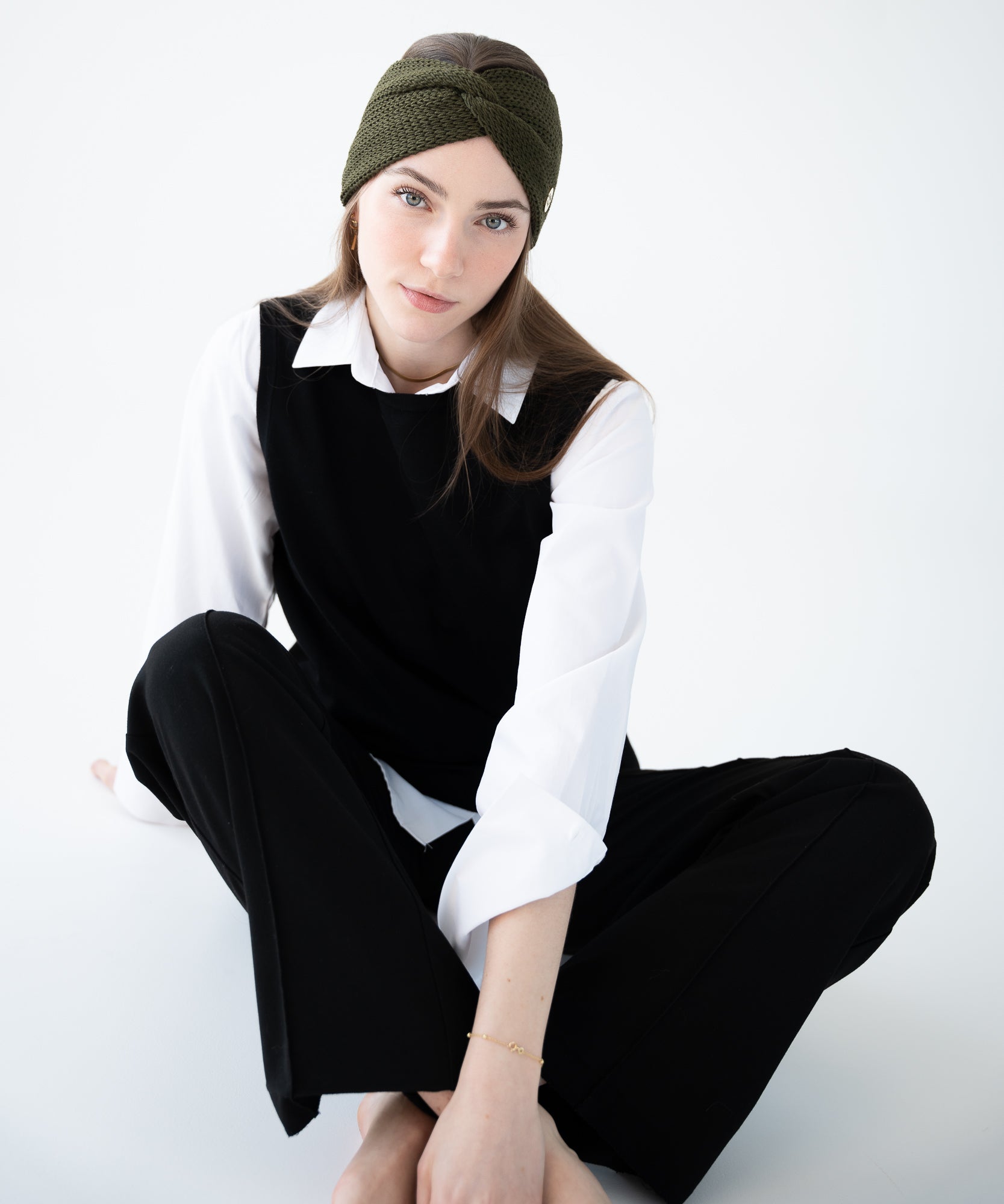 EMMA - Stirnband aus Merinowolle | Forest - Grün - Studio Chéri