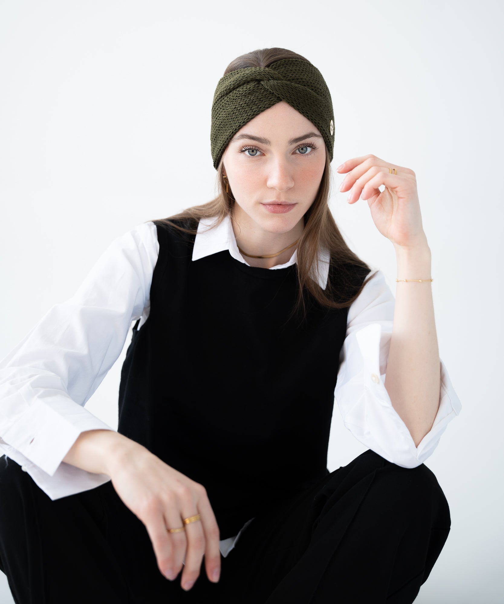 EMMA - Stirnband aus Merinowolle | Forest - Grün - Studio Chéri