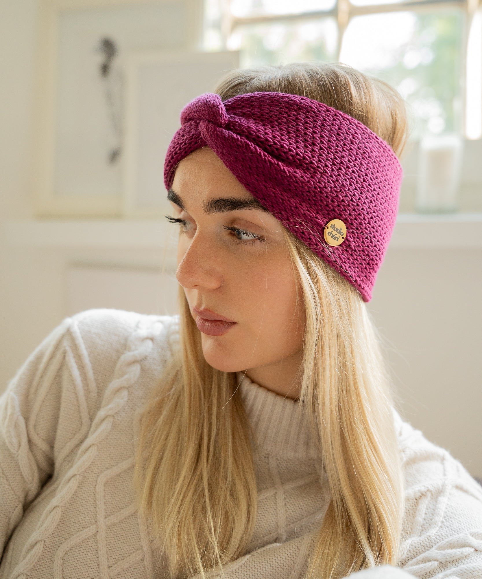 EMMA - Stirnband aus Merinowolle | Magenta - Pink - Studio Chéri