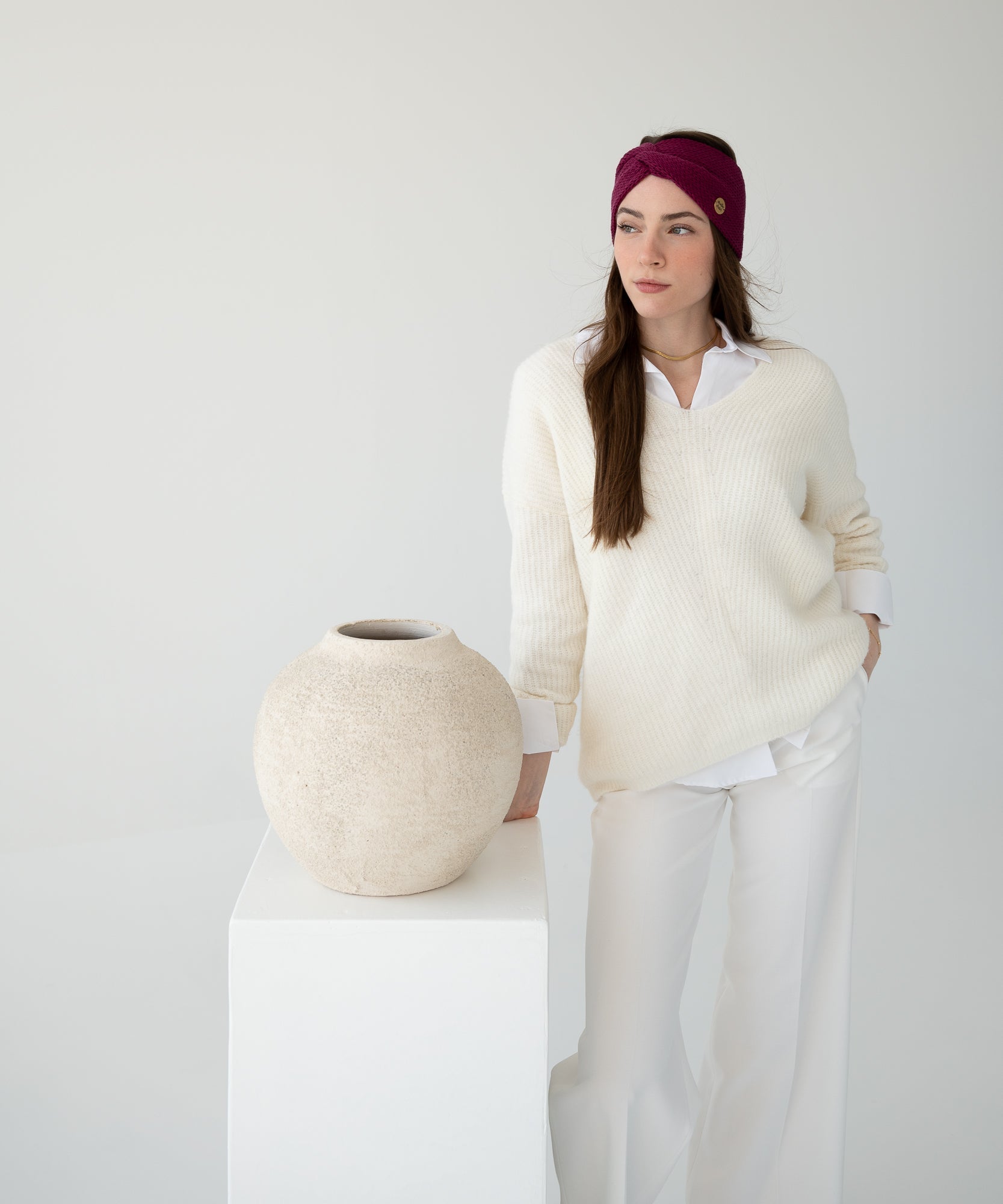 EMMA - Stirnband aus Merinowolle | Magenta - Pink - Studio Chéri