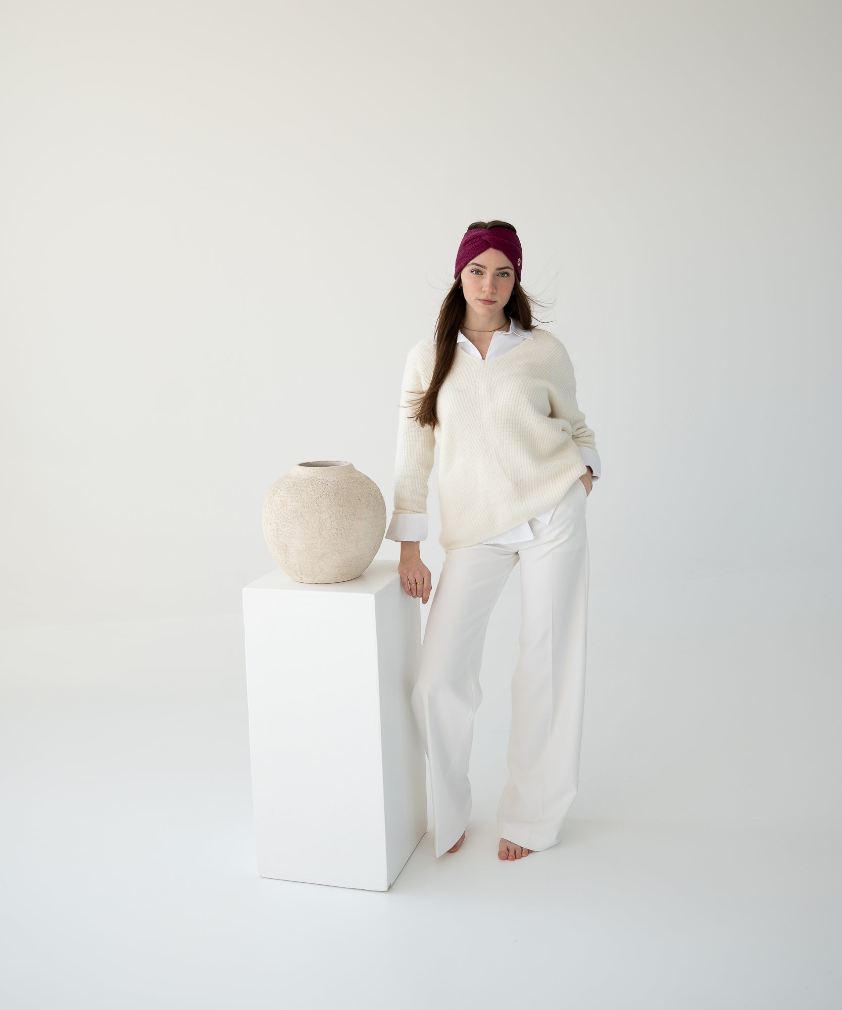 EMMA - Stirnband aus Merinowolle | Magenta - Pink - Studio Chéri