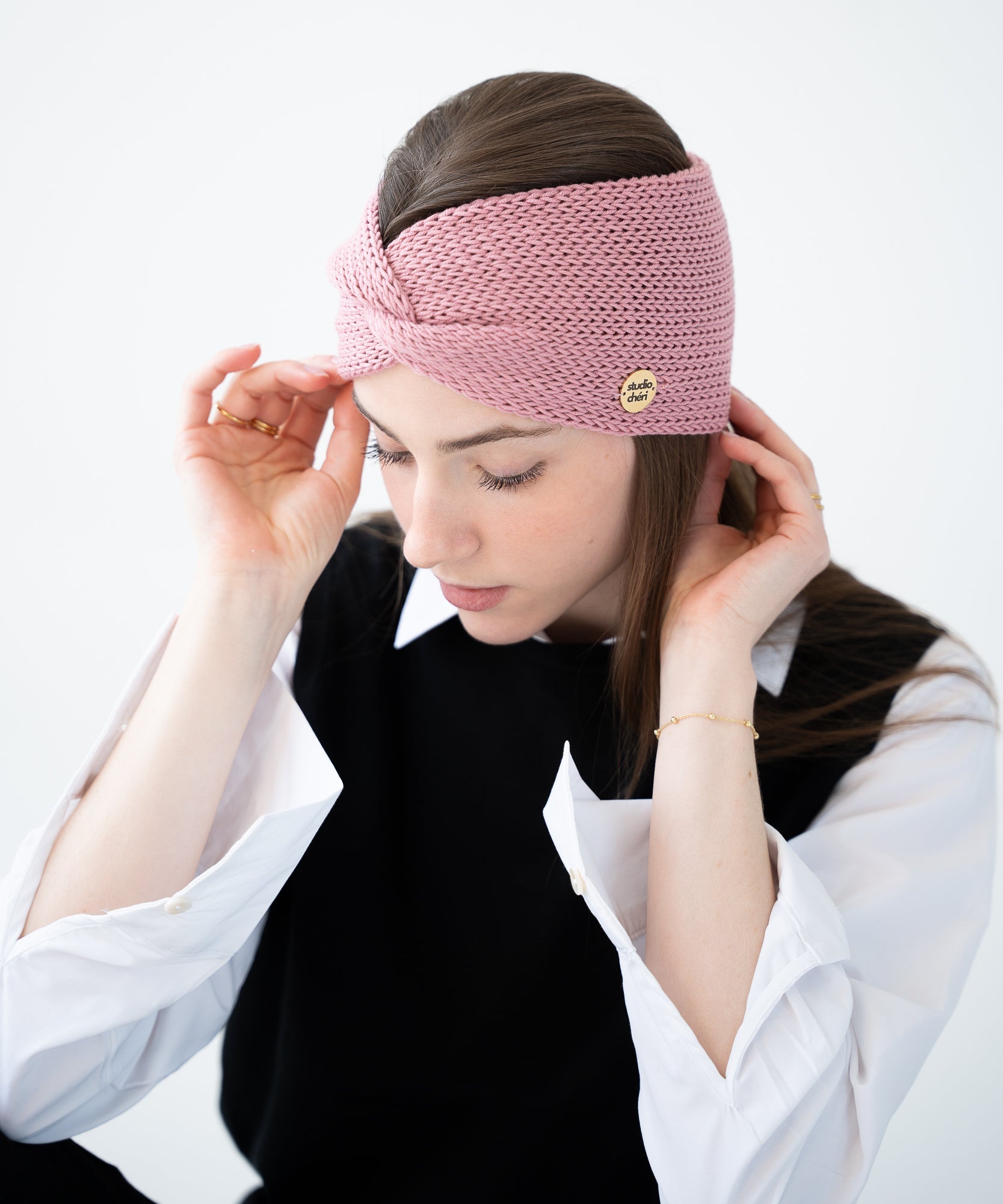 EMMA - Stirnband aus Merinowolle | Rose - Rosa - Studio Chéri