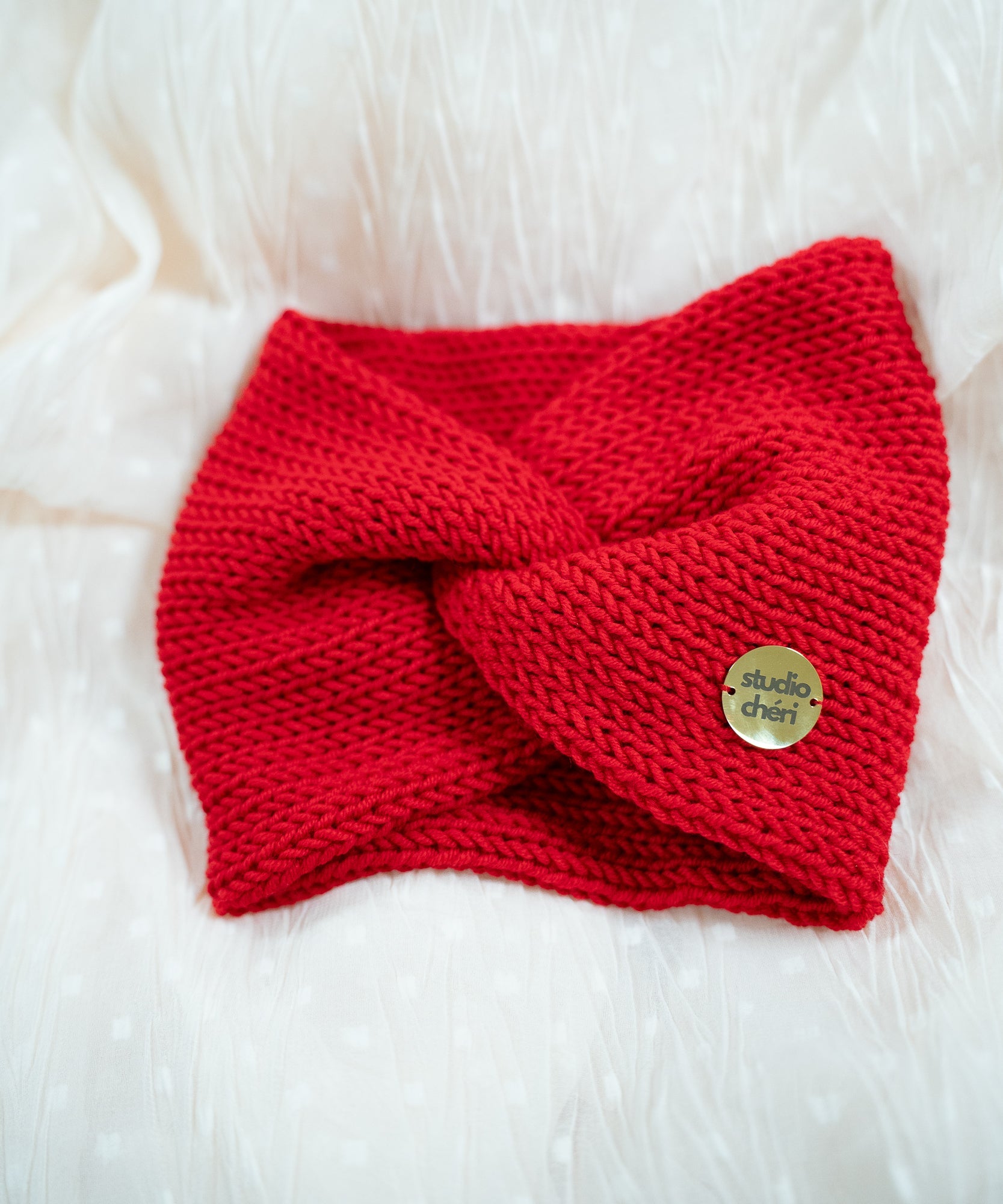 EMMA - Stirnband aus Merinowolle | Santa Red - Rot - Studio Chéri