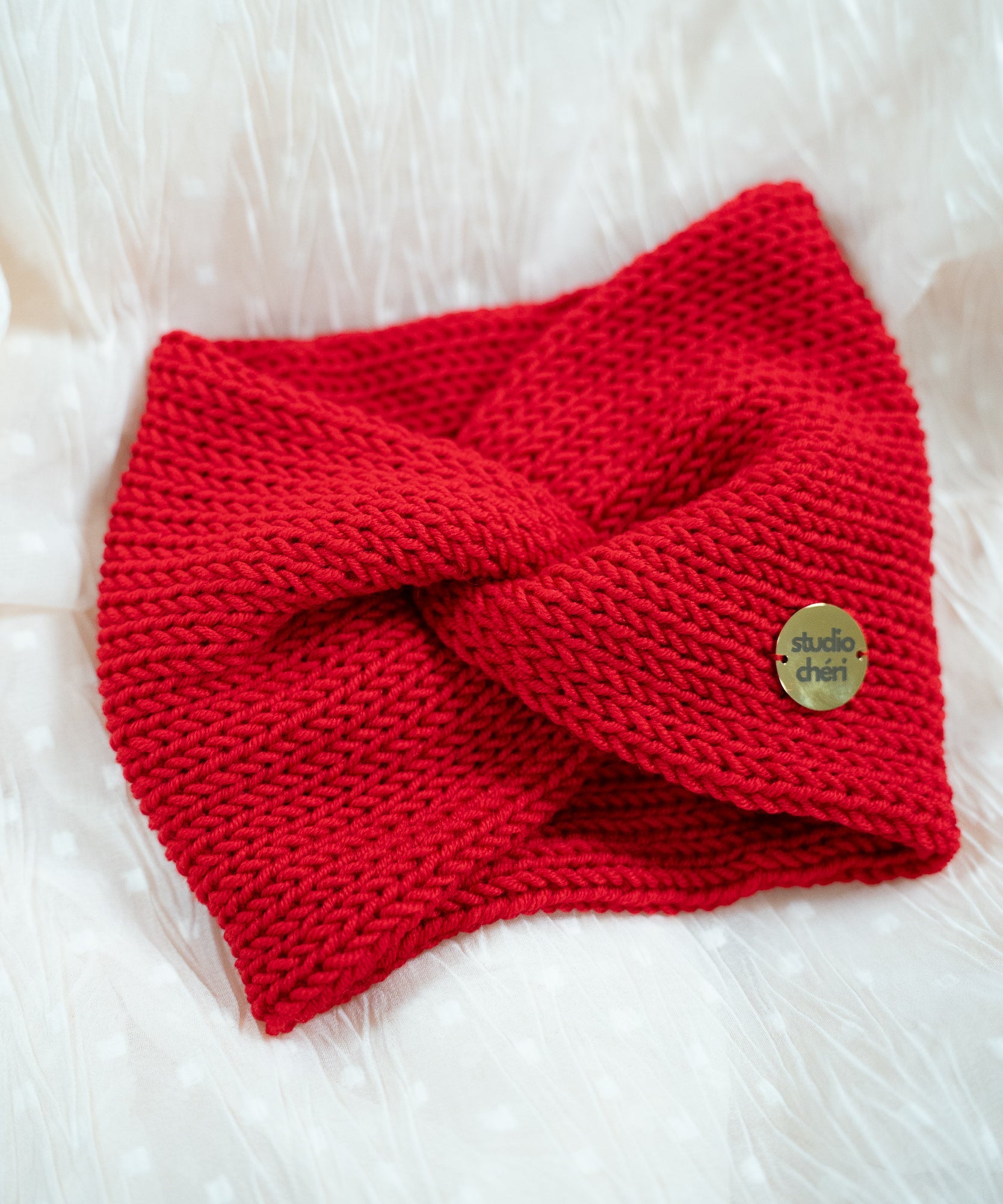 EMMA - Stirnband aus Merinowolle | Santa Red - Rot - Studio Chéri