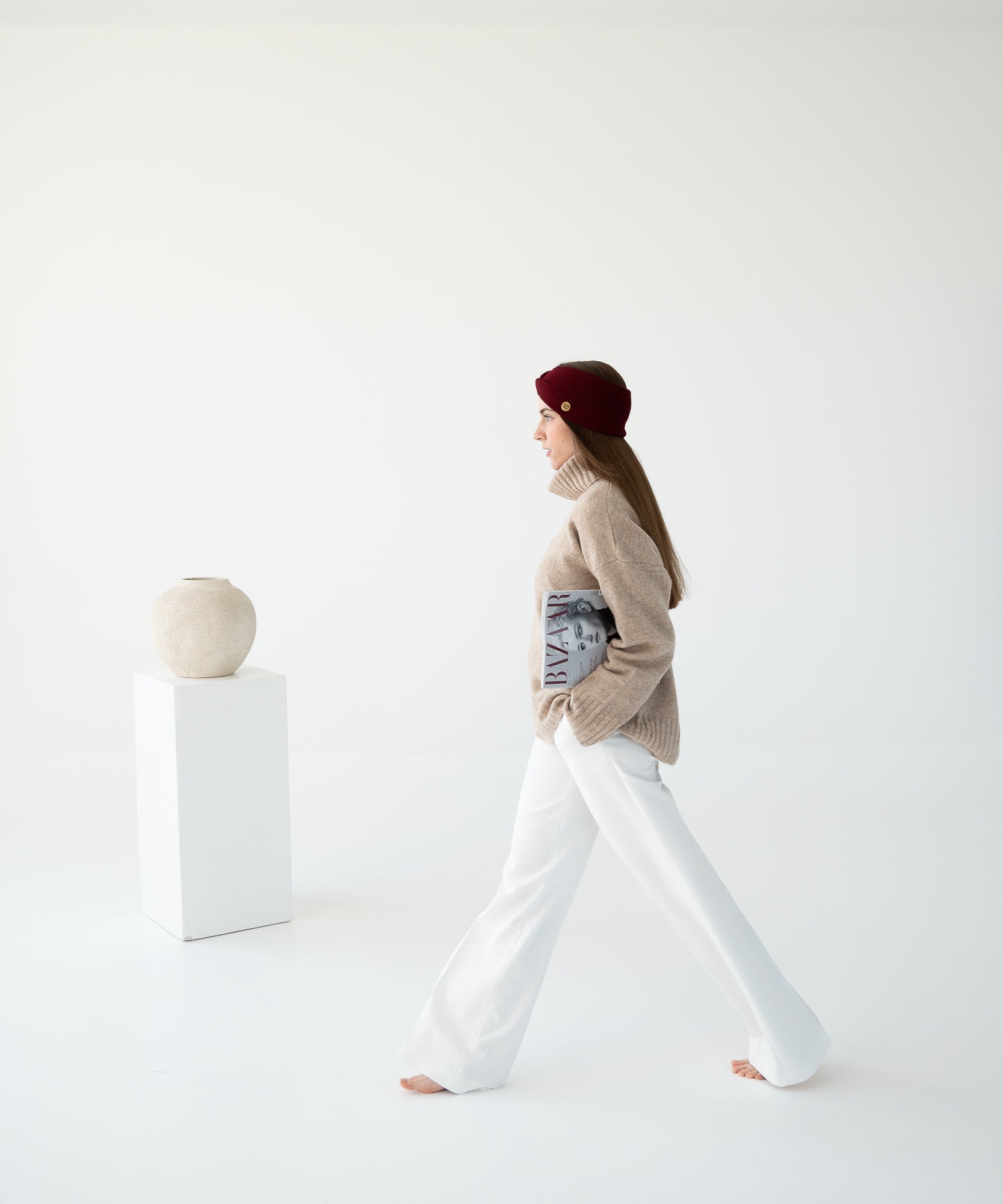 EMMA - Stirnband aus Merinowolle | Wine - Rot - Studio Chéri