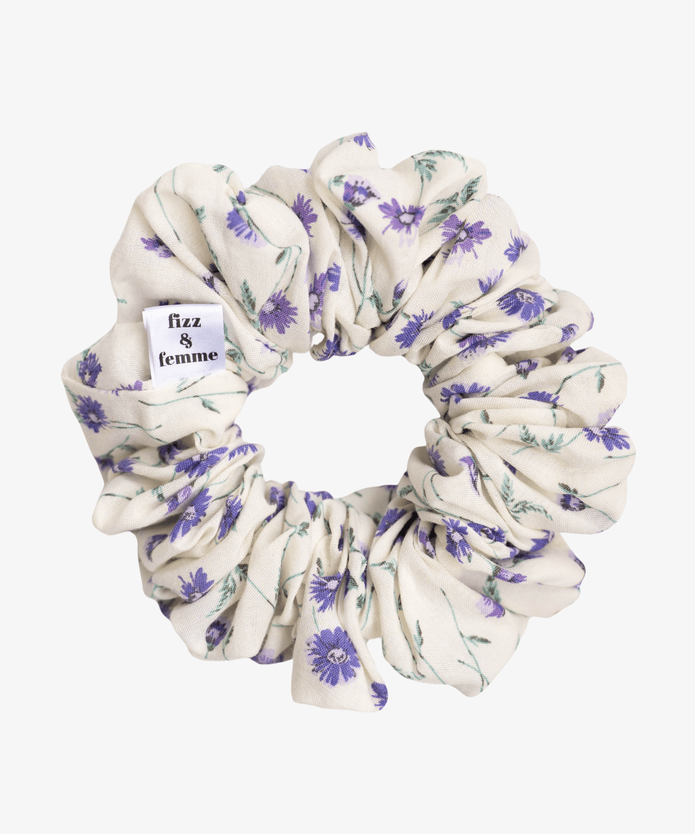 FLEUR - Printed Scrunchie - Weiß/Rosa/Grün - Fizz & Femme