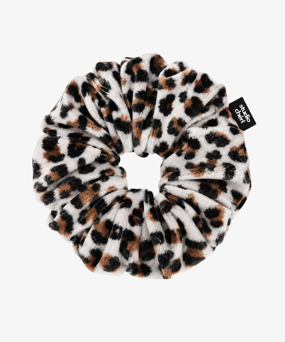 Fluffy Leo - Samt Scrunchie - Braun - Studio Chéri