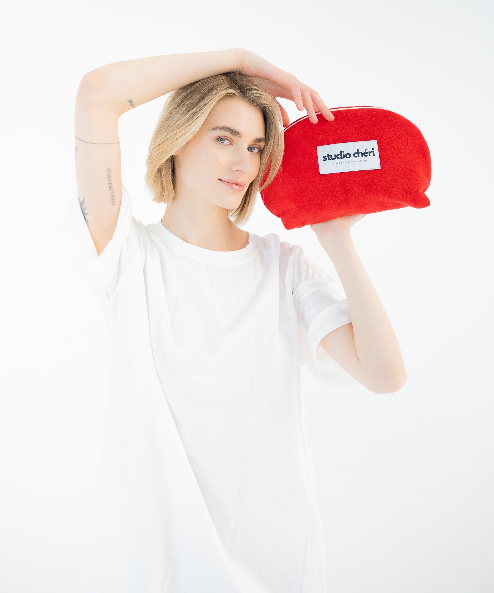 FLUFFY VALENTINE | Kosmetiktasche - Rot/Weiß - Studio Chéri