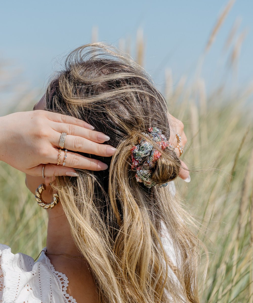 GLORY - Printed Scrunchie - Schwarz/Rot/Blau - Fizz & Femme
