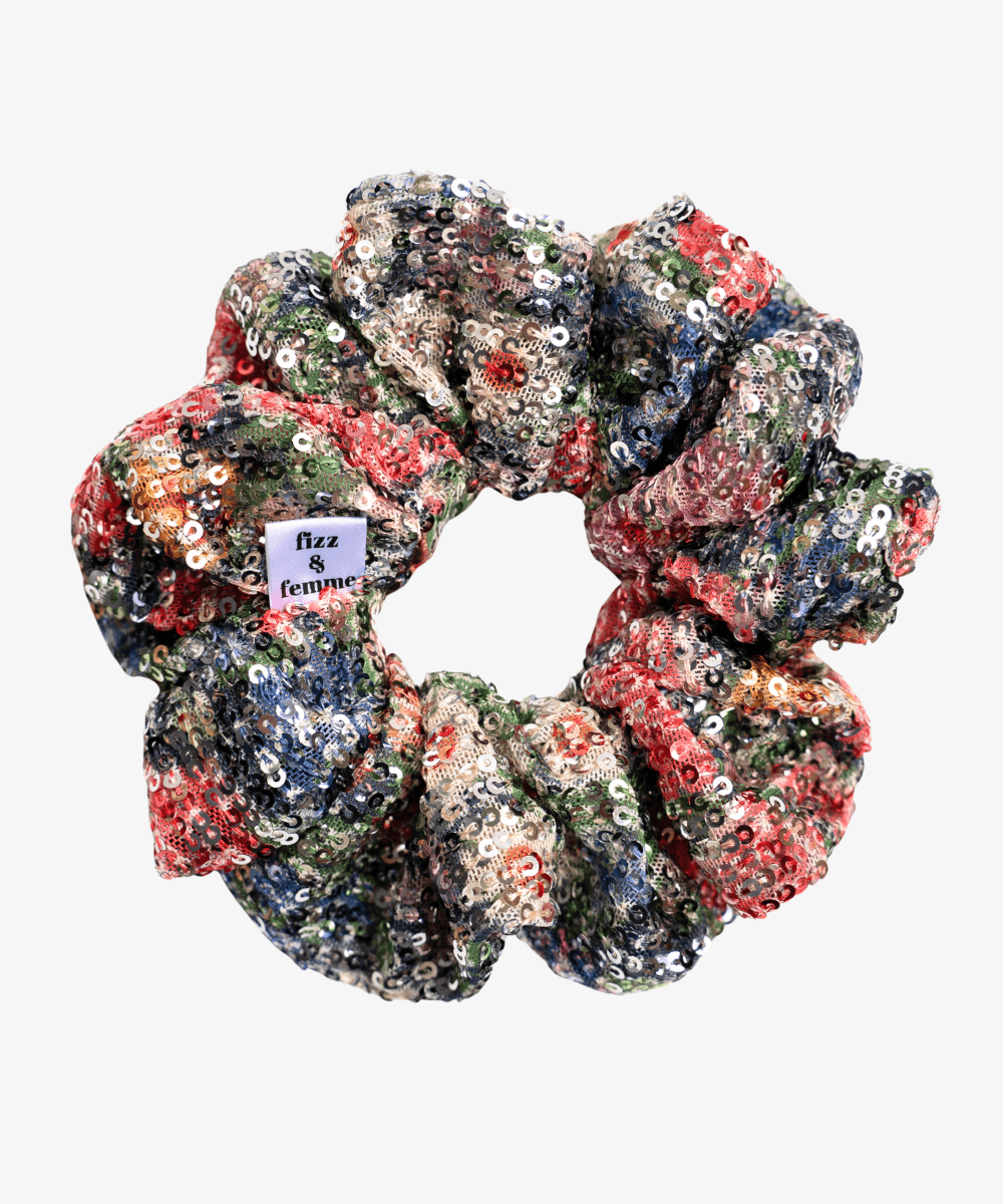 GLORY - Printed Scrunchie - Schwarz/Rot/Blau - Fizz & Femme