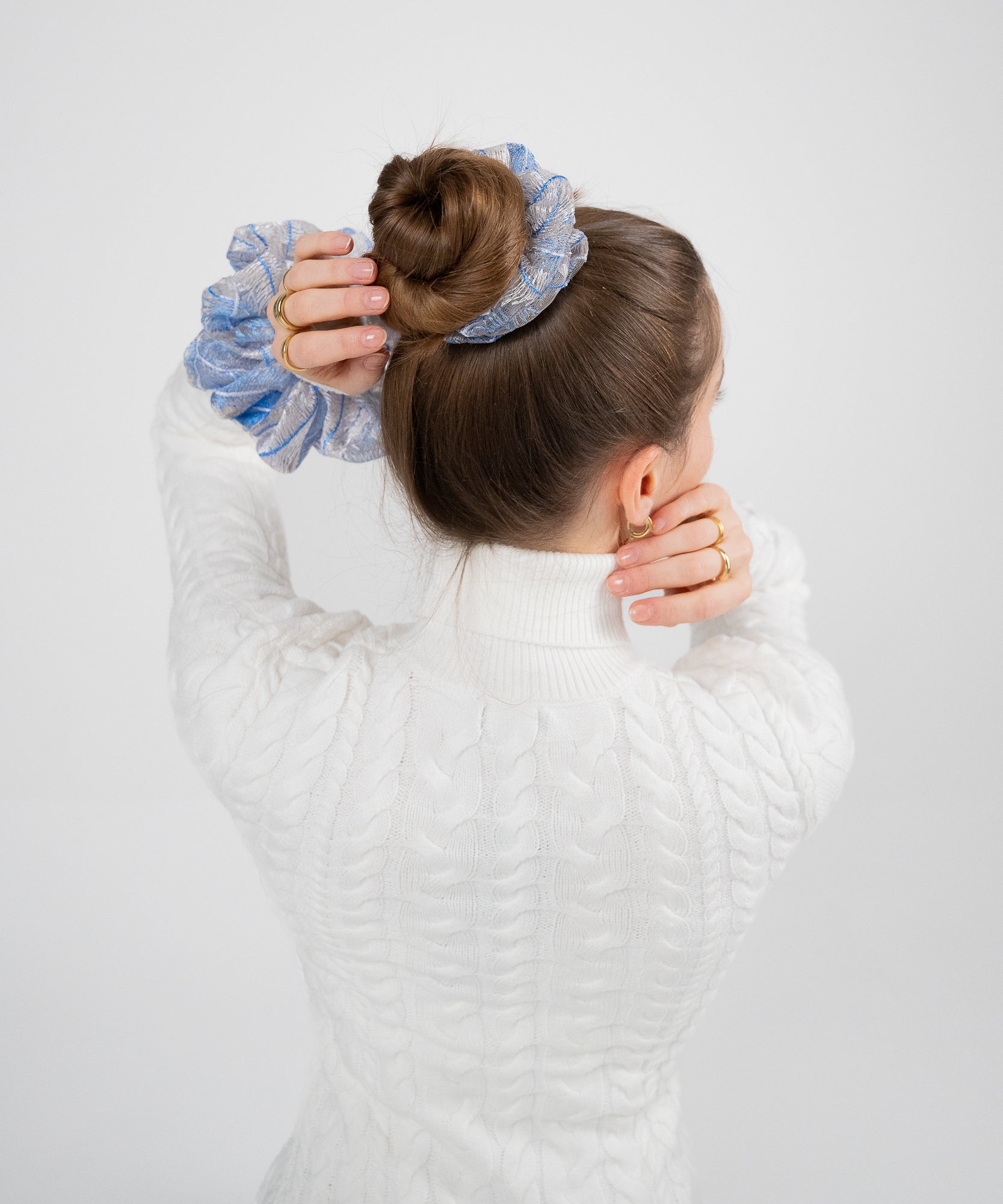 ICE FEATHER - Scrunchie mit Federn - Blau - Studio Chéri