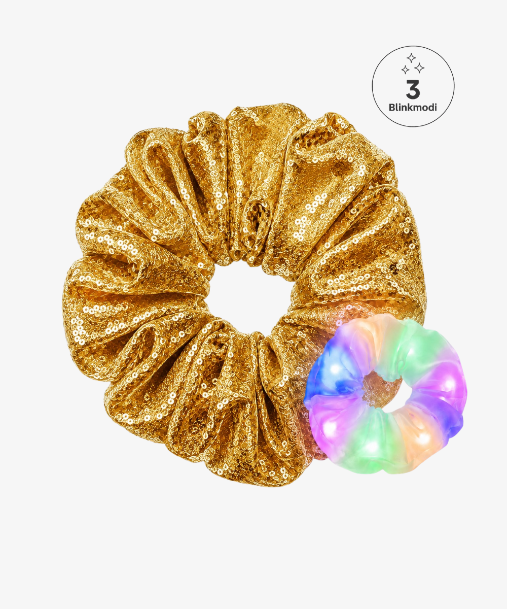 LED Scrunchie - Gold Glitter - Gelb - Studio Chéri