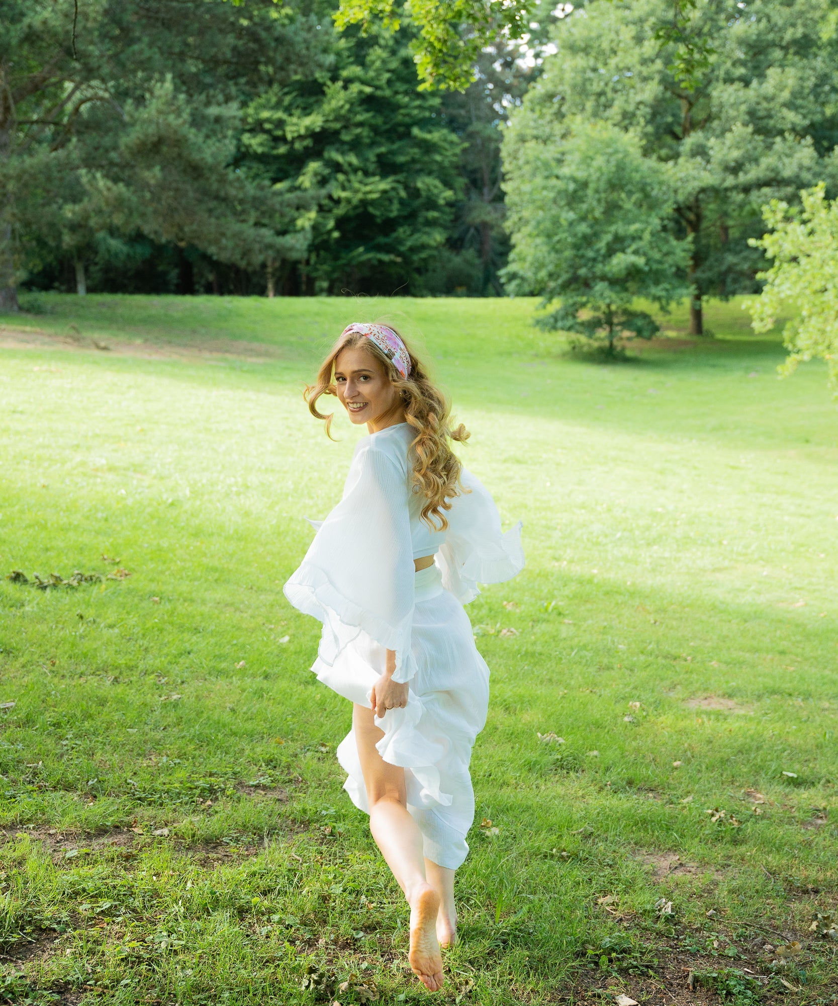 LILLY - Haarband mit Blümchenmuster | Cecilie - Pink/Rosa/Weiss - Studio Chéri