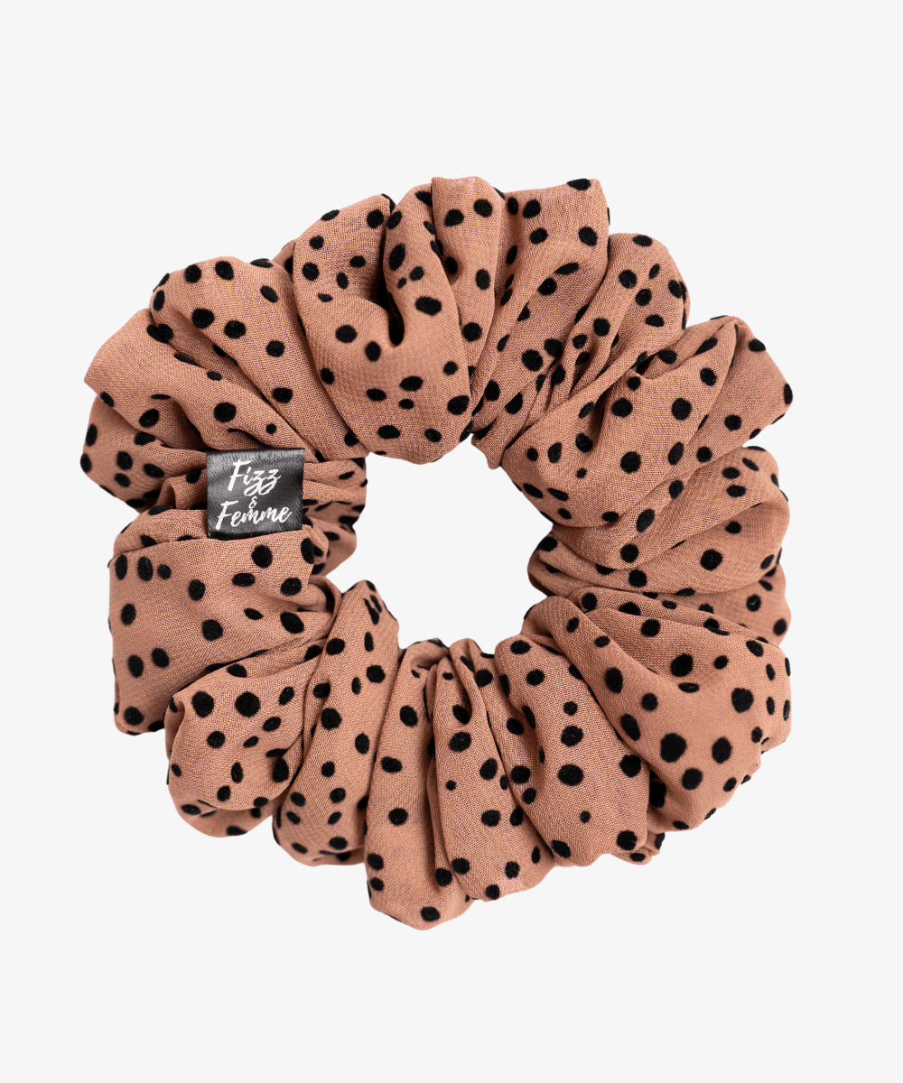 LIZZ - Printed Scrunchie - Braun/Schwarz - Fizz & Femme