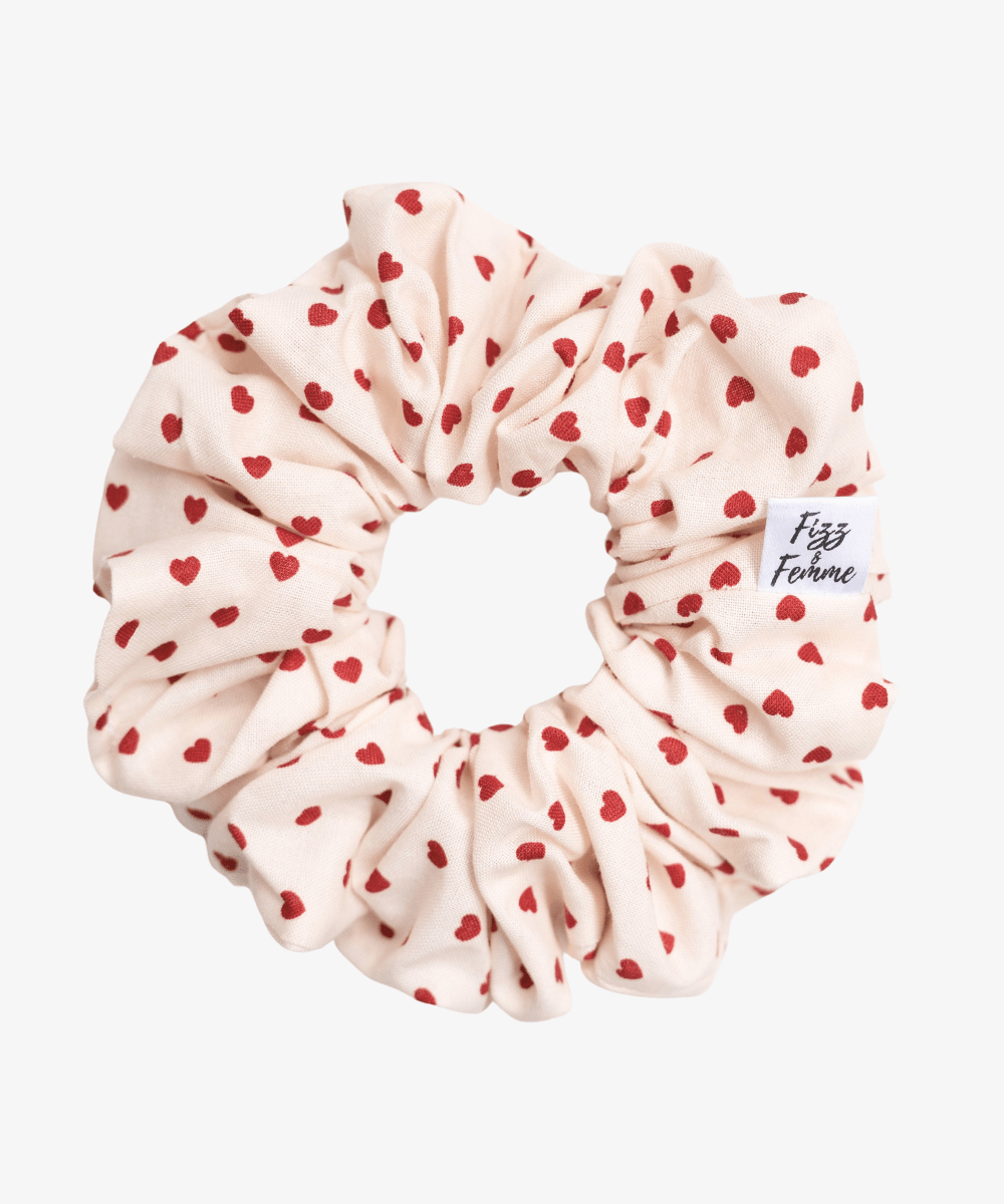 LOVE - Printed Scrunchie - Weiß/Rot - Fizz & Femme