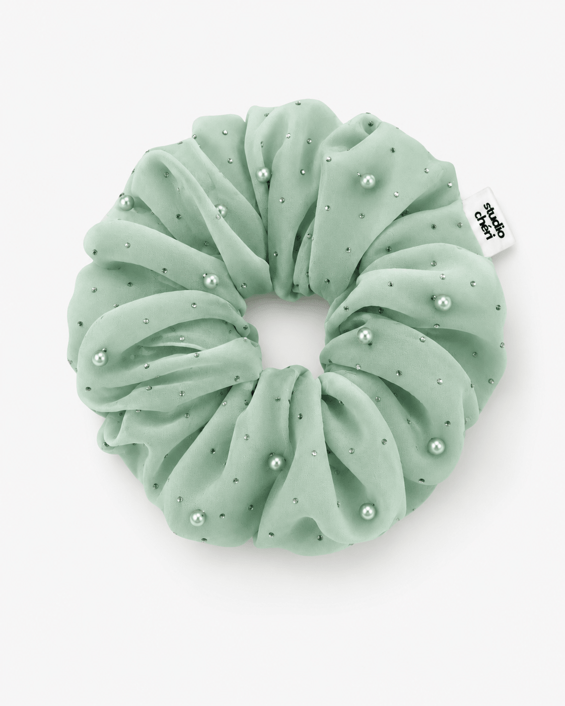 Pearl Sage - Scrunchie mit Perlen - Grün - Studio Chéri