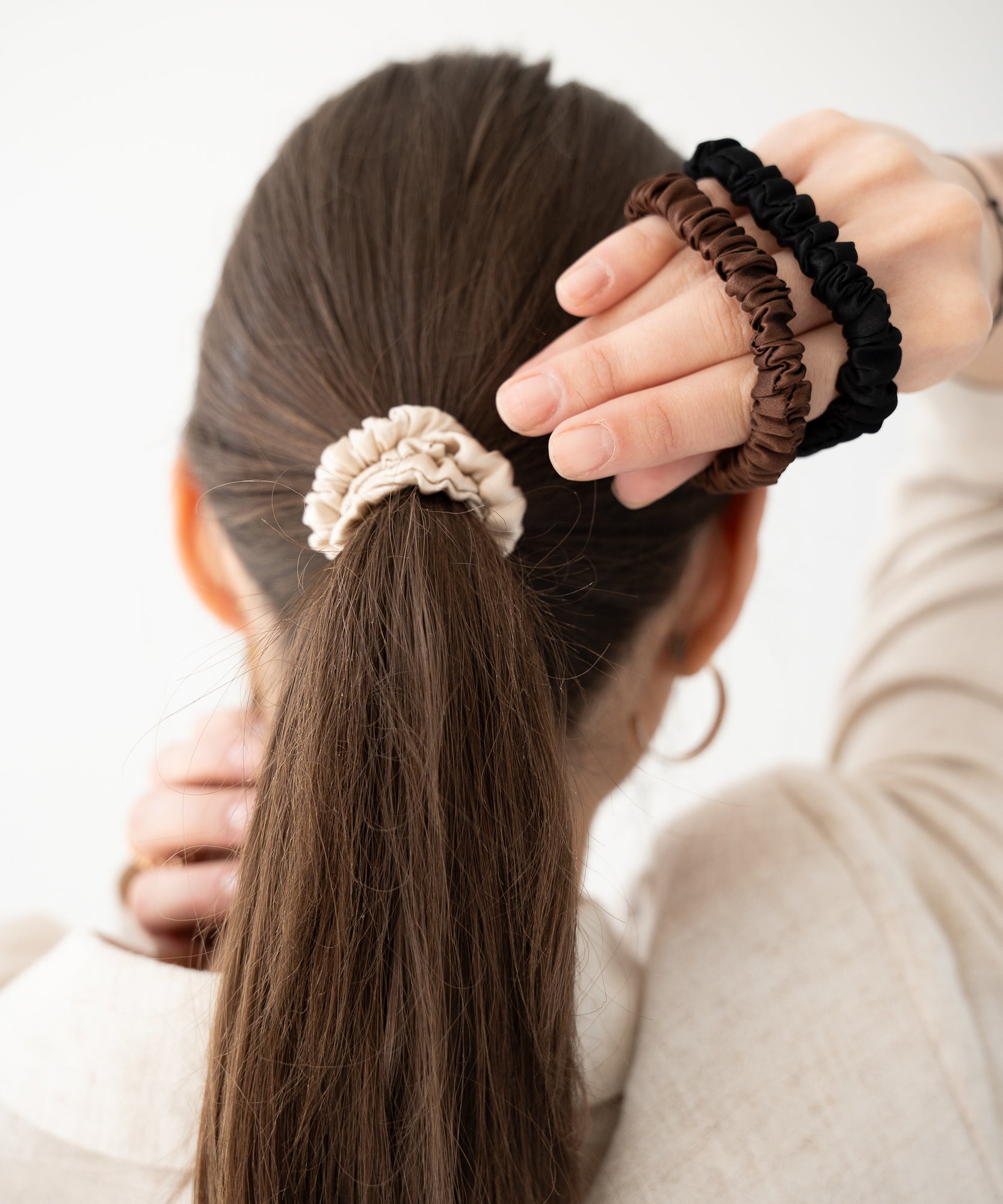 Petite Scrunchies | Wild Dust - Schwarz/Braun/Beige - Studio Chéri