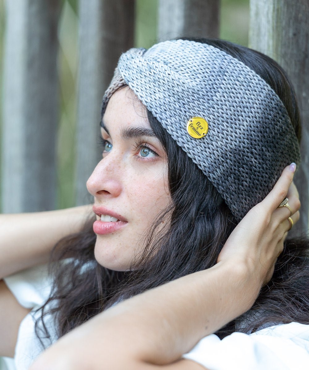 RAINBOW - Doppellagiges Stirnband | Ash - Grau/Schwarz - Fizz & Femme