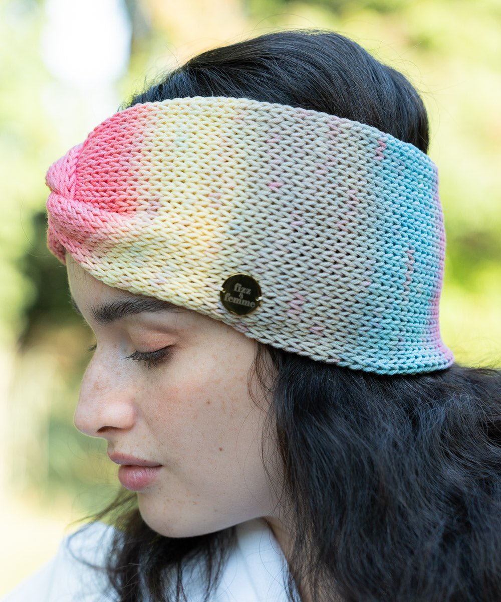 RAINBOW - Doppellagiges Stirnband | Sunset - Gelb/Rot/Grün - Fizz & Femme