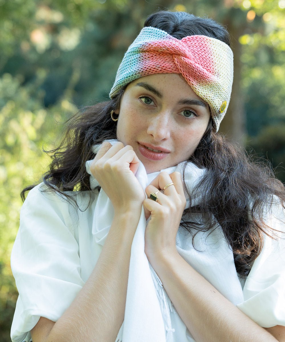 RAINBOW - Doppellagiges Stirnband | Sunset - Gelb/Rot/Grün - Fizz & Femme