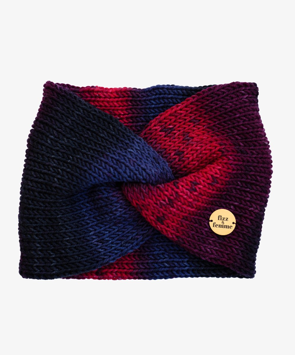 RAINBOW - Doppellagiges Stirnband | Wildberry - Rot/Blau/Schwarz - Fizz & Femme