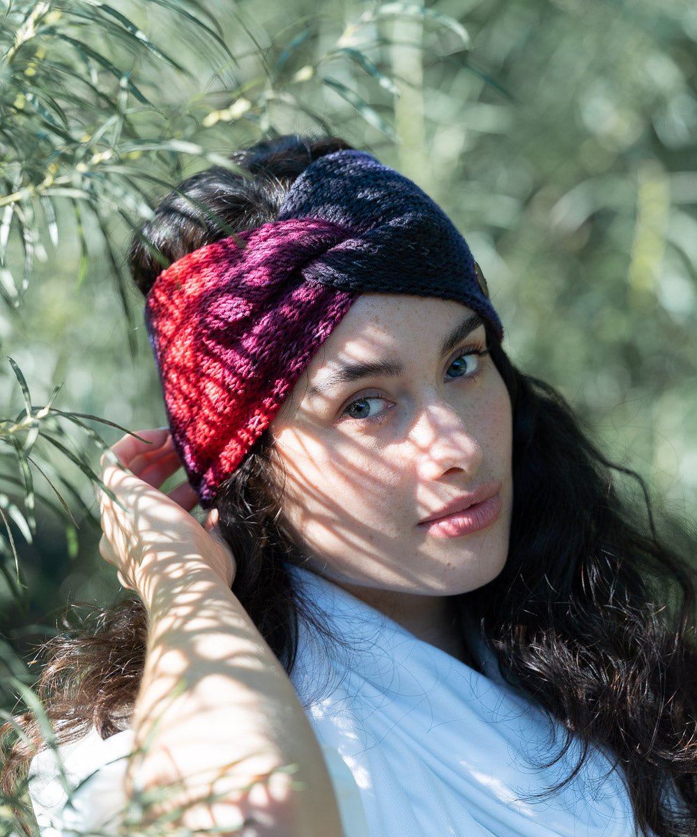 RAINBOW - Doppellagiges Stirnband | Wildberry - Rot/Blau/Schwarz - Fizz & Femme