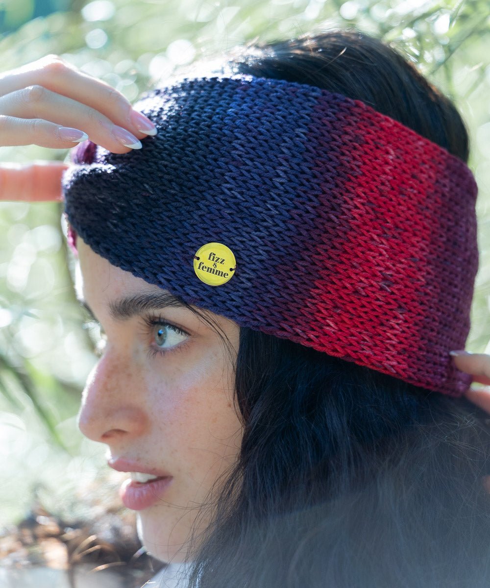 RAINBOW - Doppellagiges Stirnband | Wildberry - Rot/Blau/Schwarz - Fizz & Femme
