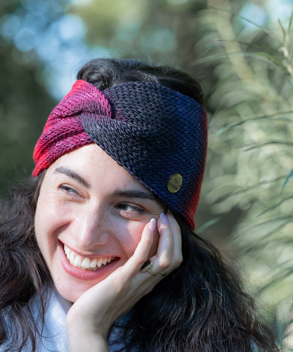 RAINBOW - Doppellagiges Stirnband | Wildberry - Rot/Blau/Schwarz - Fizz & Femme