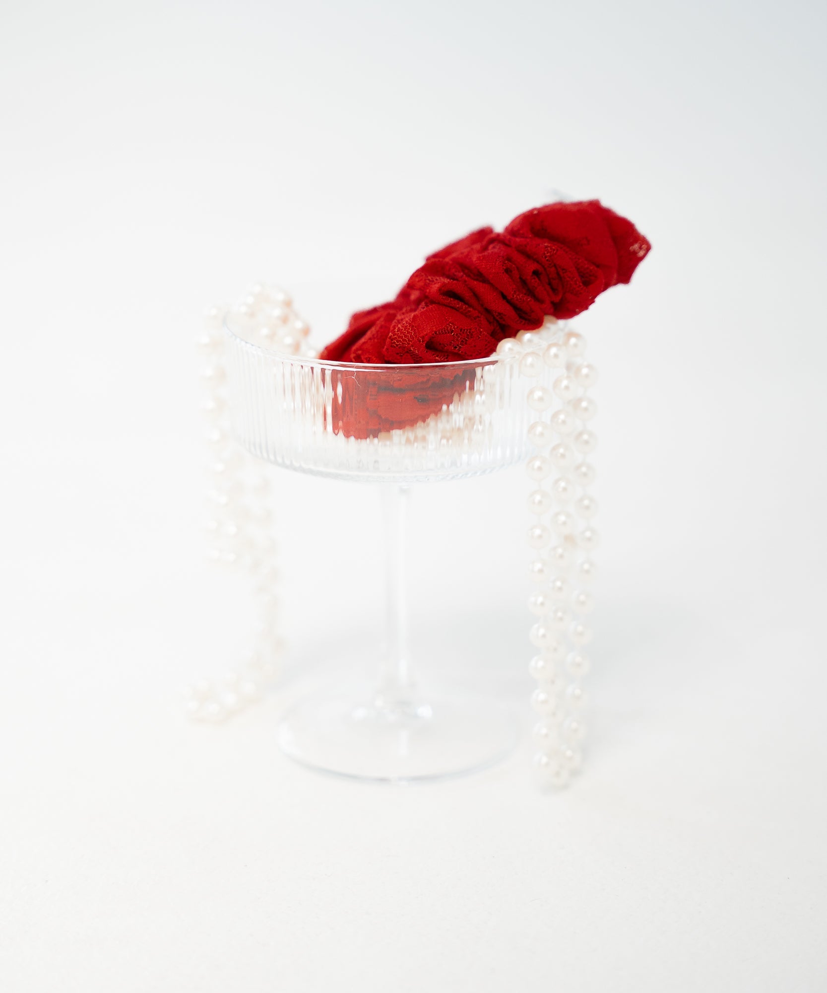 ROUGE - Scrunchie aus Spitze - Rot - Studio Chéri