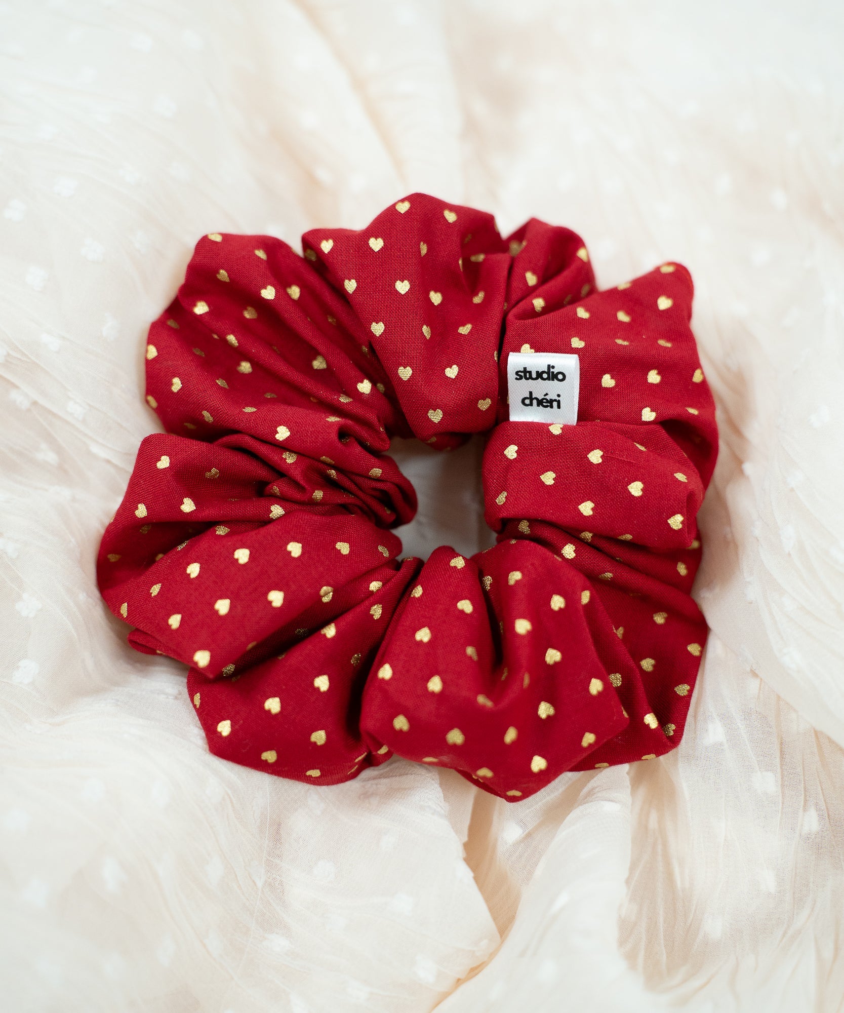 Santas Heart - Scrunchie aus Baumwolle - Blau - Studio Chéri