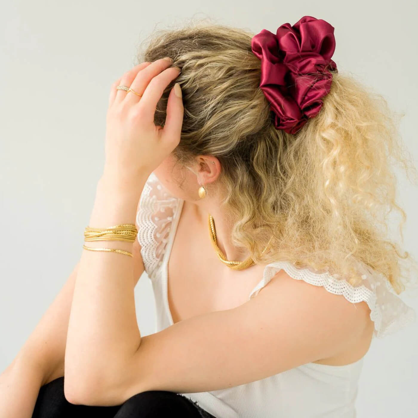 Scrunchie Größe XXL: Großer, voluminöser Scrunchie aus weichem Stoff