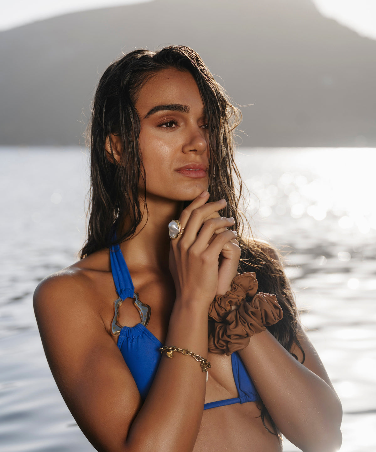 Swim & Sweat Scrunchie - Copper - Braun - Studio Chéri