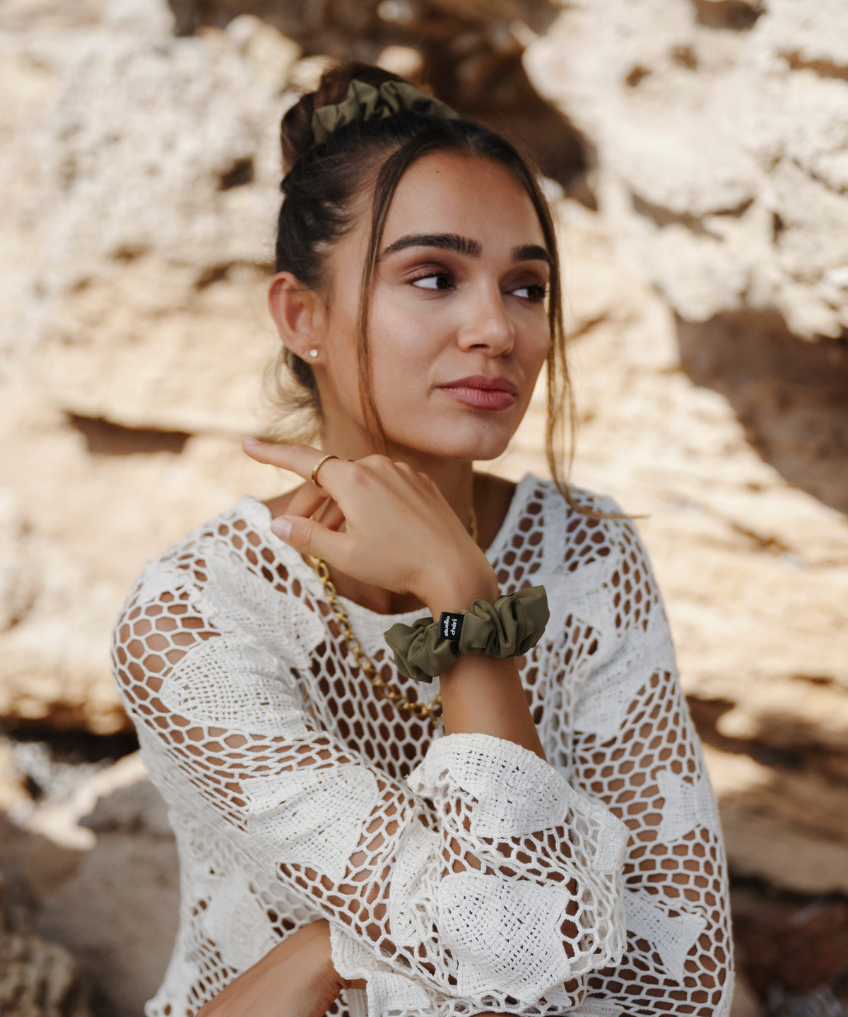 Swim & Sweat Scrunchie - Olive - Grün - Studio Chéri