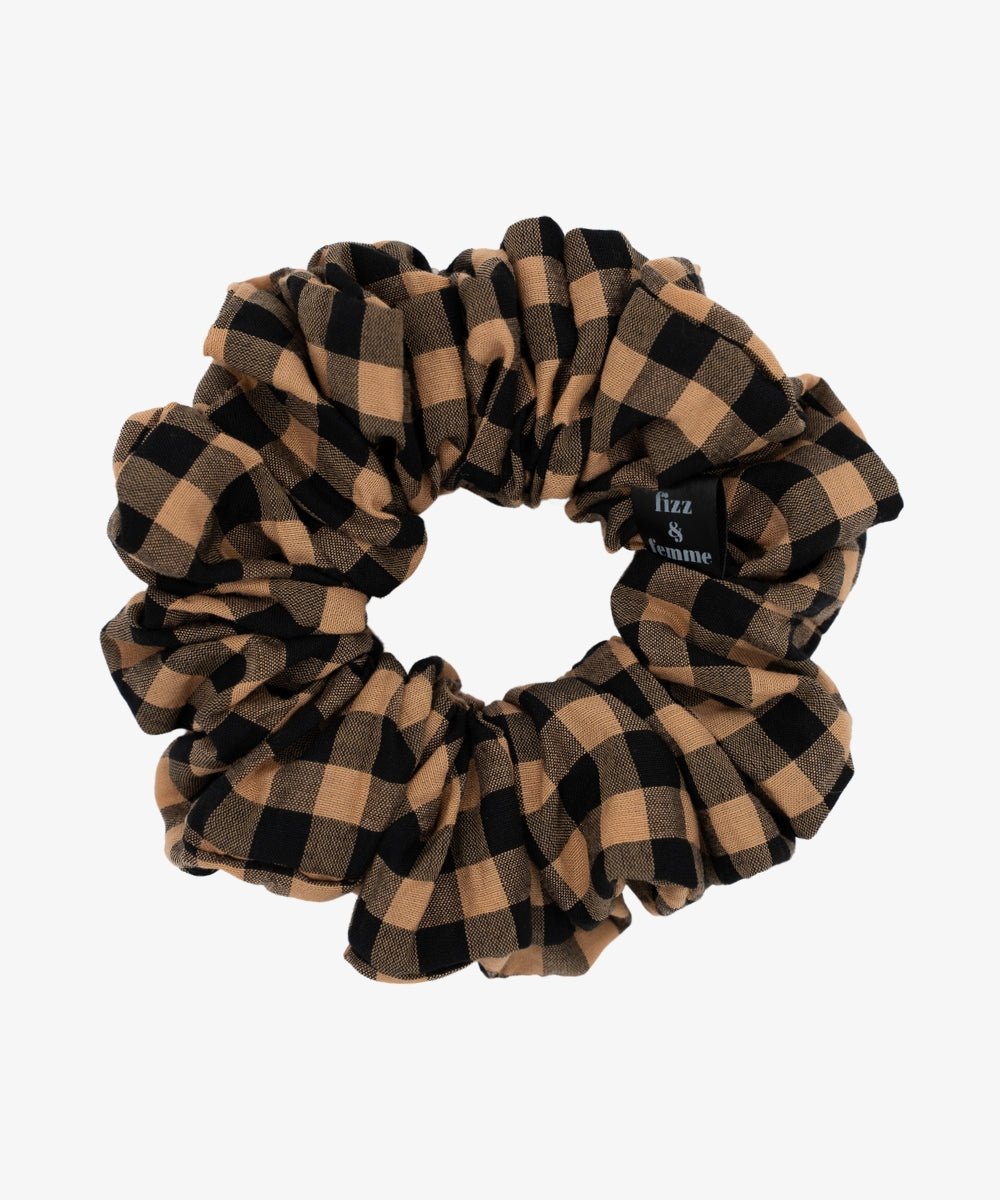 TRENCH - Scrunchie im Karomuster - Schwarz/Braun - Studio Chéri