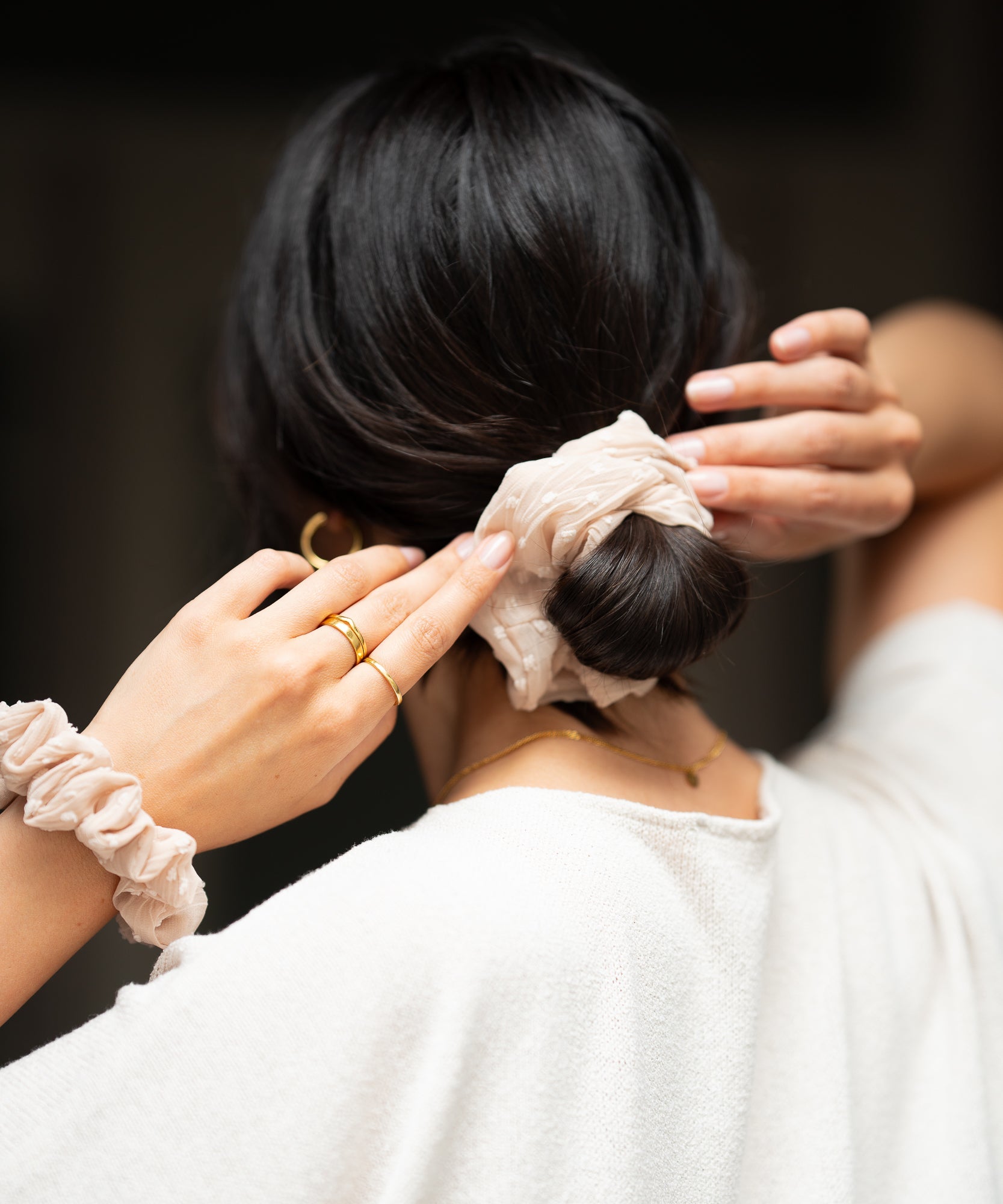 VANILLA - Scrunchie aus Chiffon - Beige - Studio Chéri