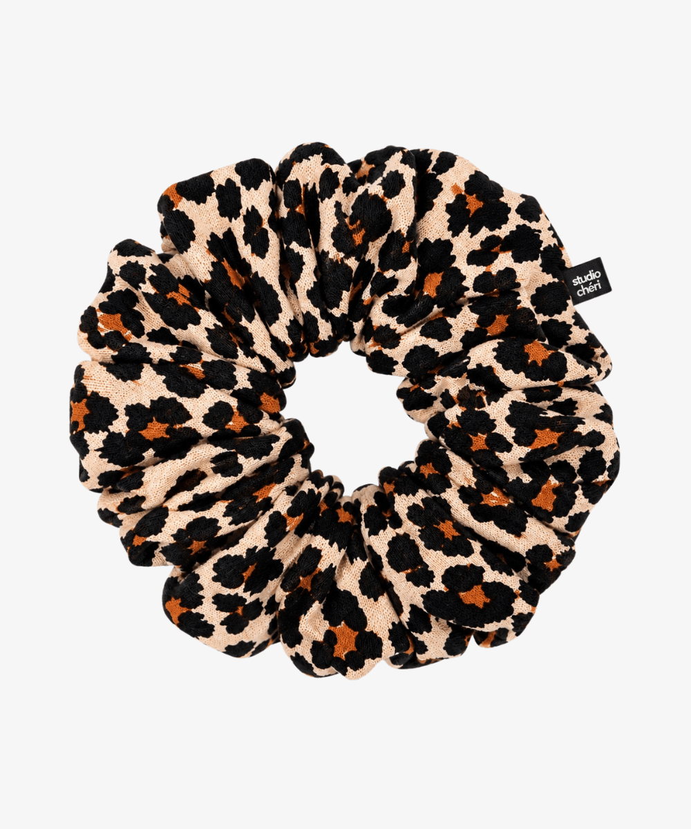Wild Leo - Scrunchie mit Leomuster - Schwarz/Braun/Orange - Studio Chéri