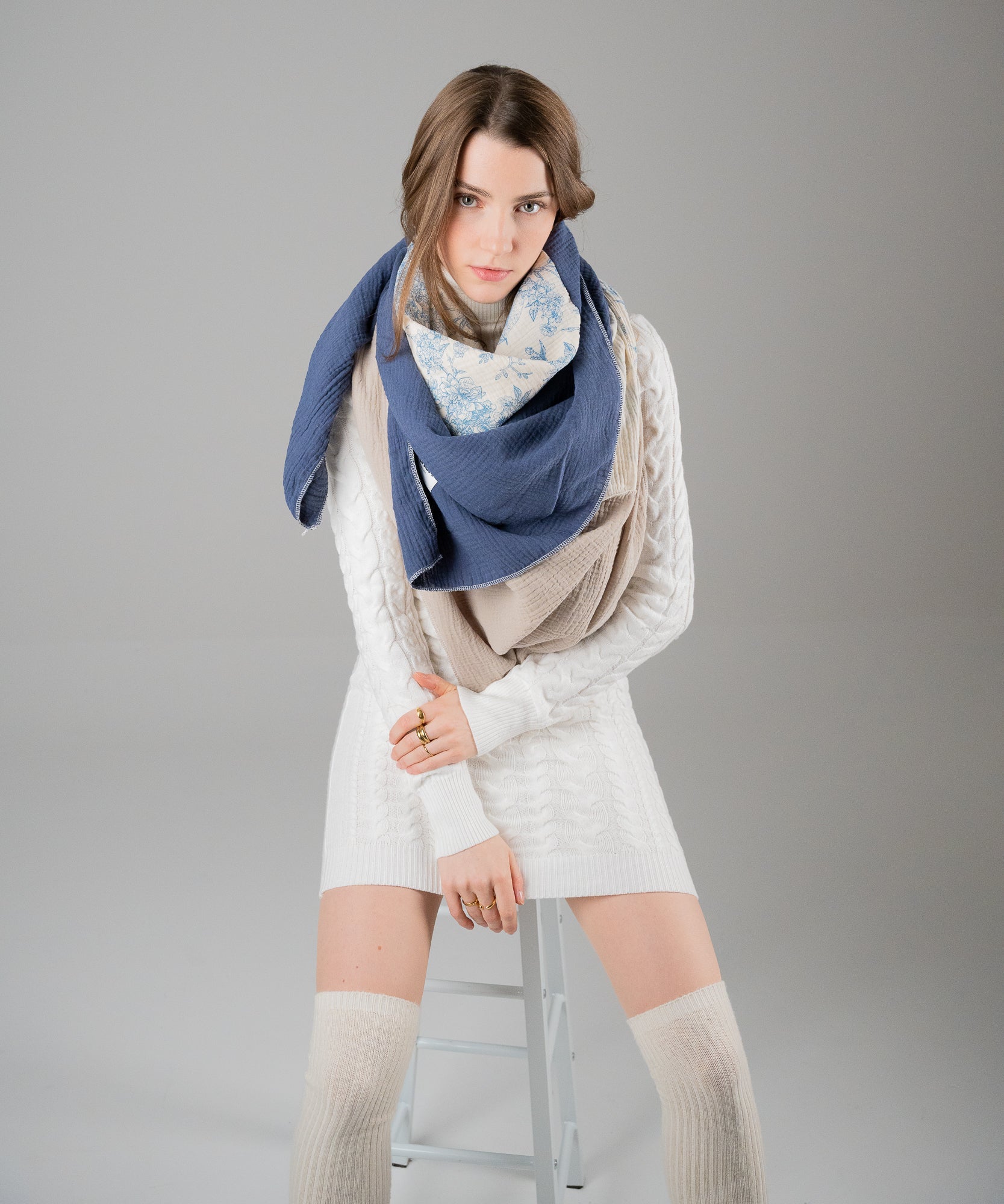 XXL Musselin Tuch | Lumiere - Rosa/Weiß/Gelb - Studio Chéri