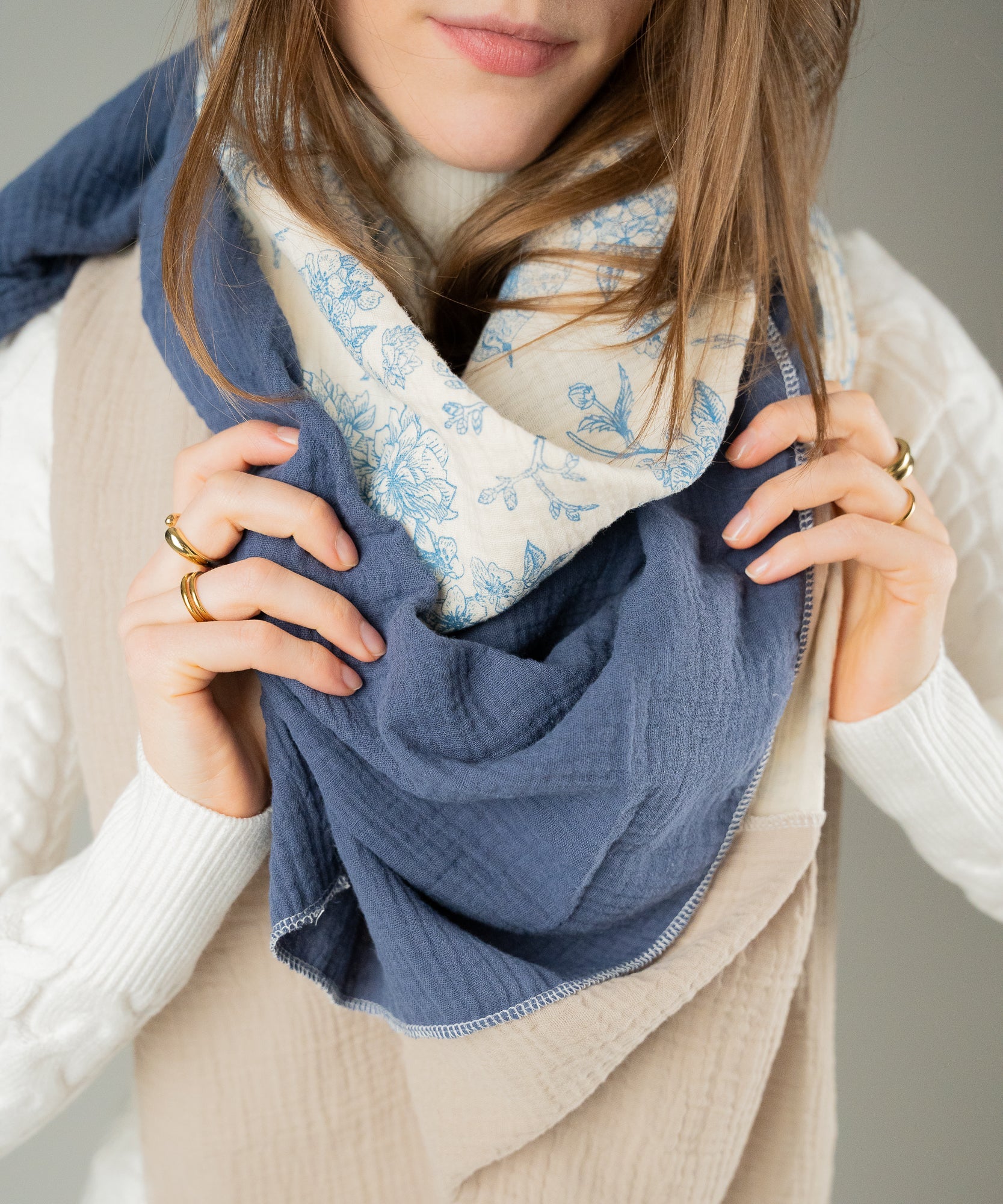 XXL Musselin Tuch | Lumiere - Rosa/Weiß/Gelb - Studio Chéri