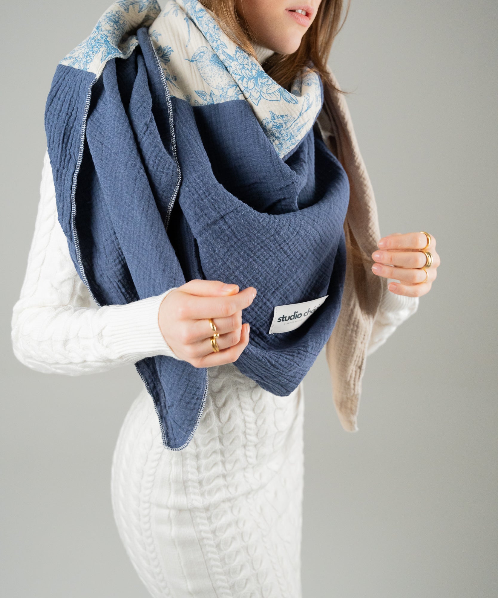 XXL Musselin Tuch | Lumiere - Rosa/Weiß/Gelb - Studio Chéri