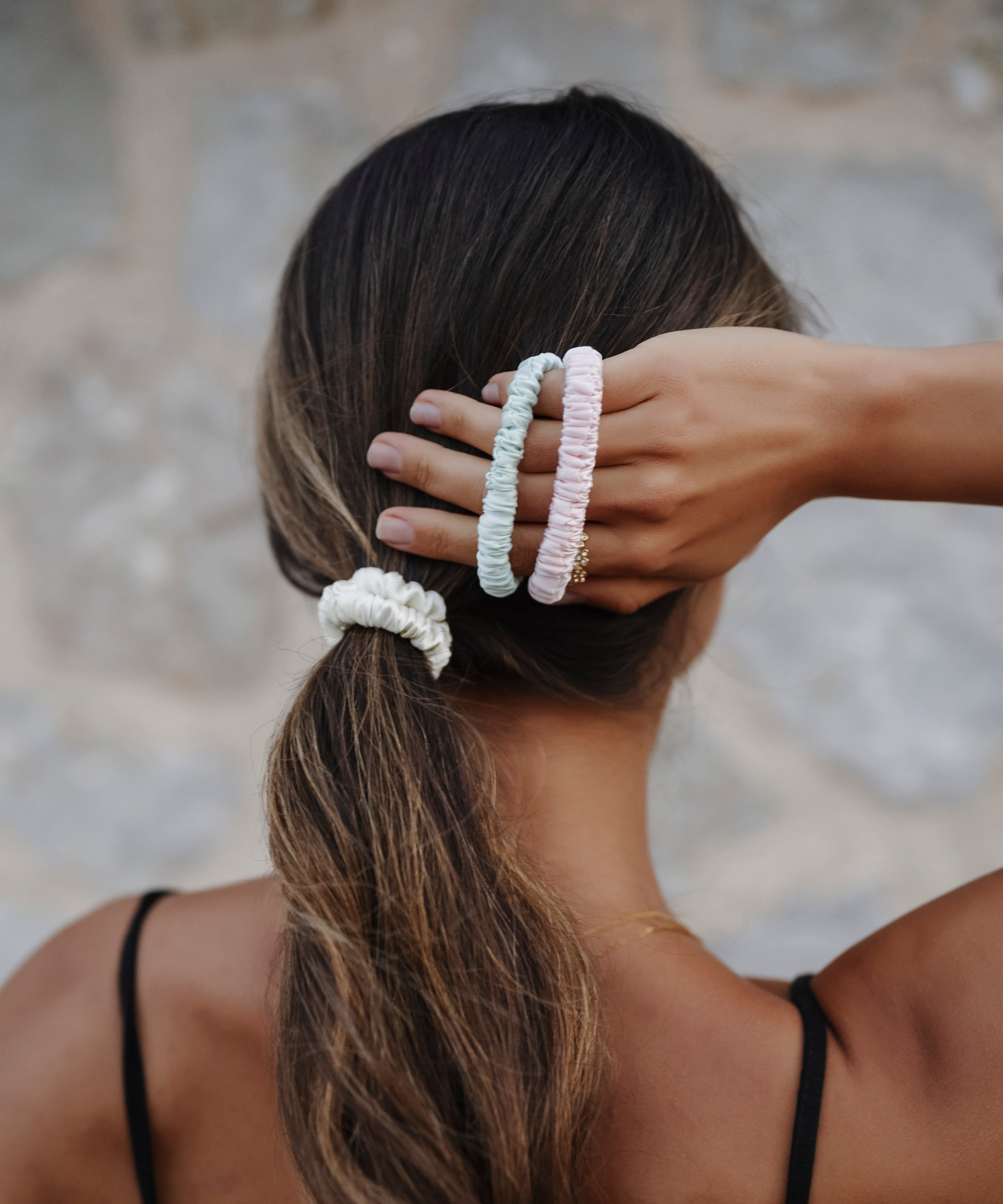 Petite Scrunchies aus Seide - Summer Breeze